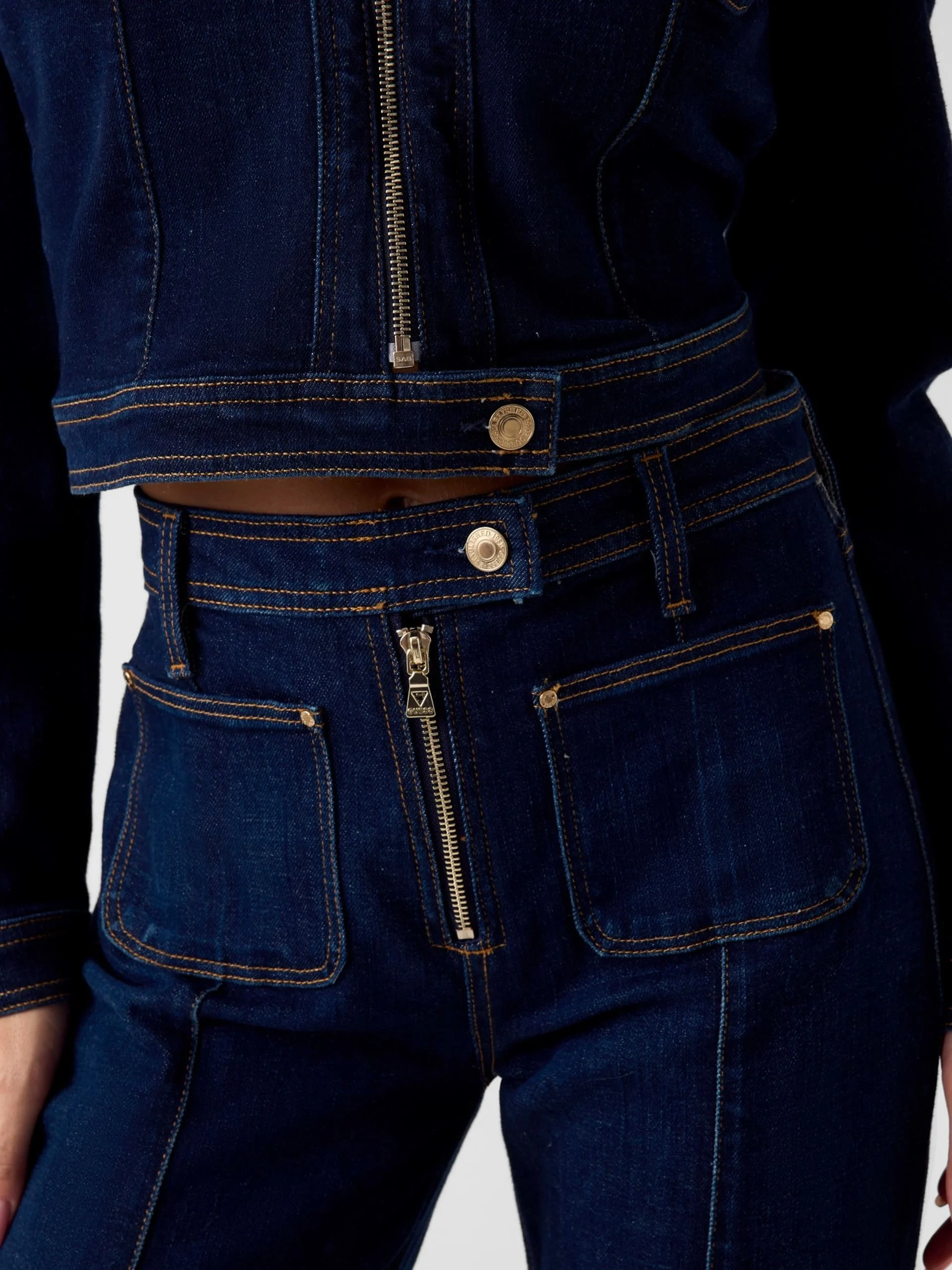 Guess Nicky Yüksek Fermuarlı Kadın Lacivert Jeans W6RA3FD6881-BLJO