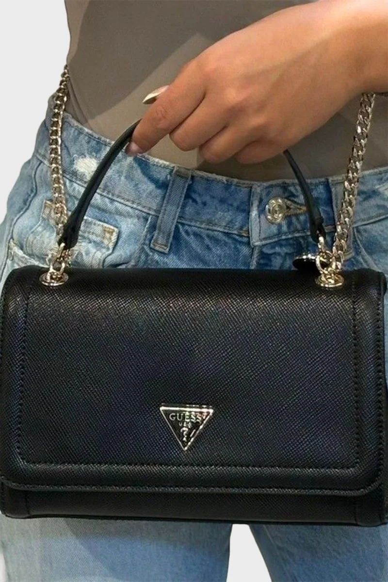 Guess Noelle II Dönüştürülebilir Çapraz Askılı Kadın Siyah Omuz Çantası HWZG9672210-BLA