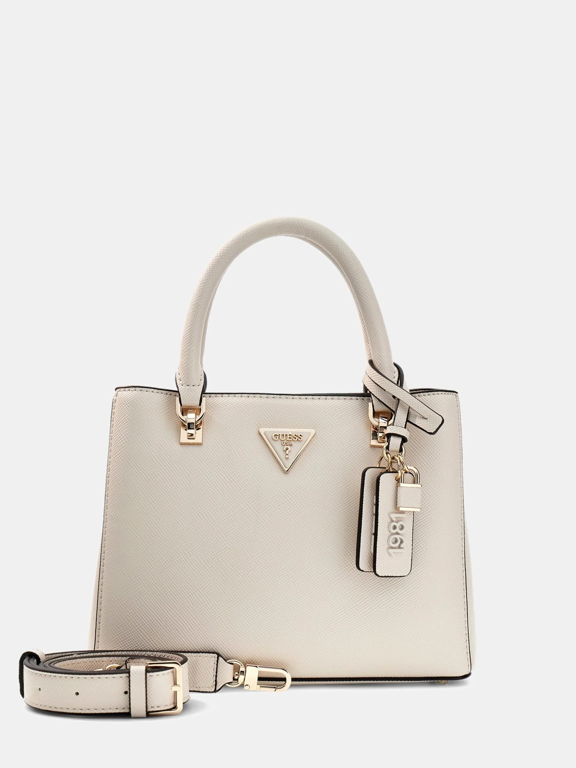 Guess Noelle II Küçük Çok Fonksiyonlu Kadın Ekru El Çantası HWZG9672050-BON