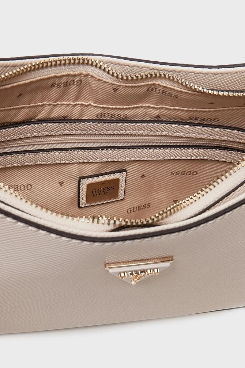 Guess Noelle II Üstten Fermuarlı Omuz Kadın Ekru El Çantası HWZG9672180-BON