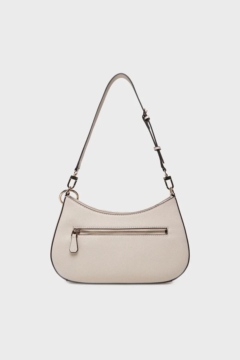 Guess Noelle II Üstten Fermuarlı Omuz Kadın Ekru El Çantası HWZG9672180-BON