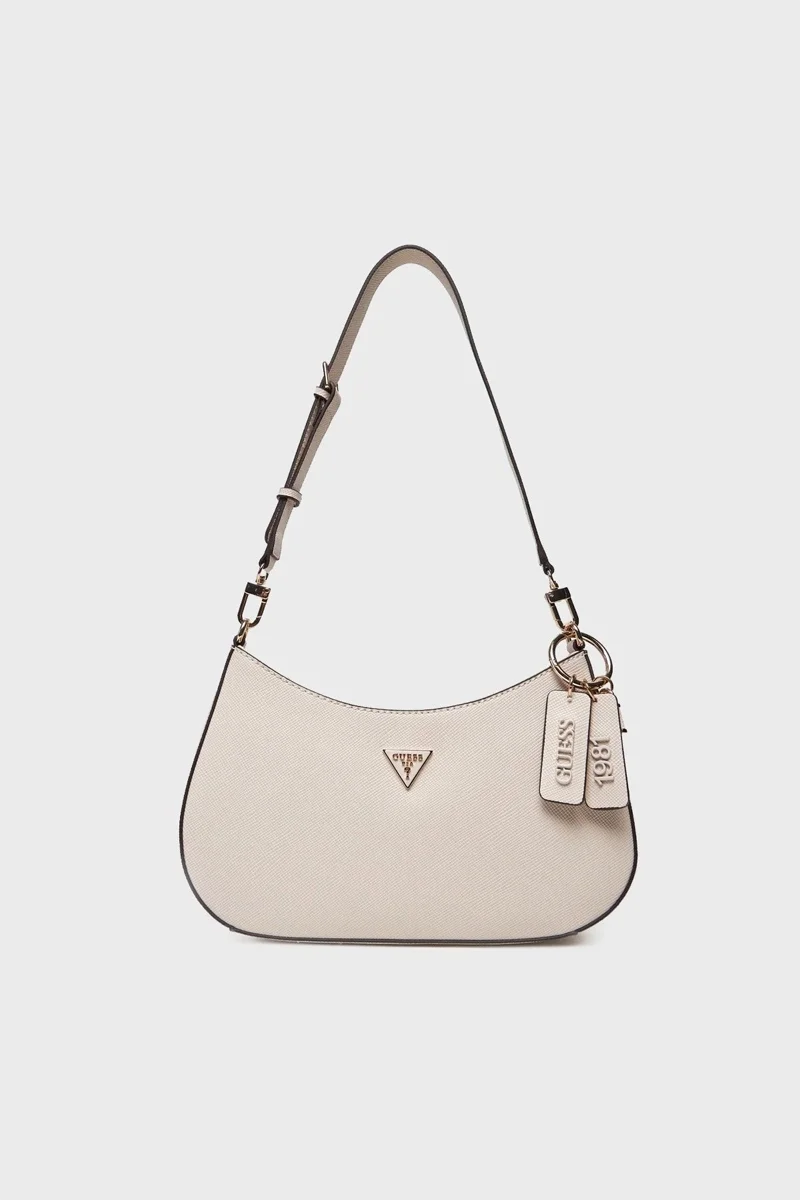 Guess Noelle II Üstten Fermuarlı Omuz Kadın Ekru El Çantası HWZG9672180-BON