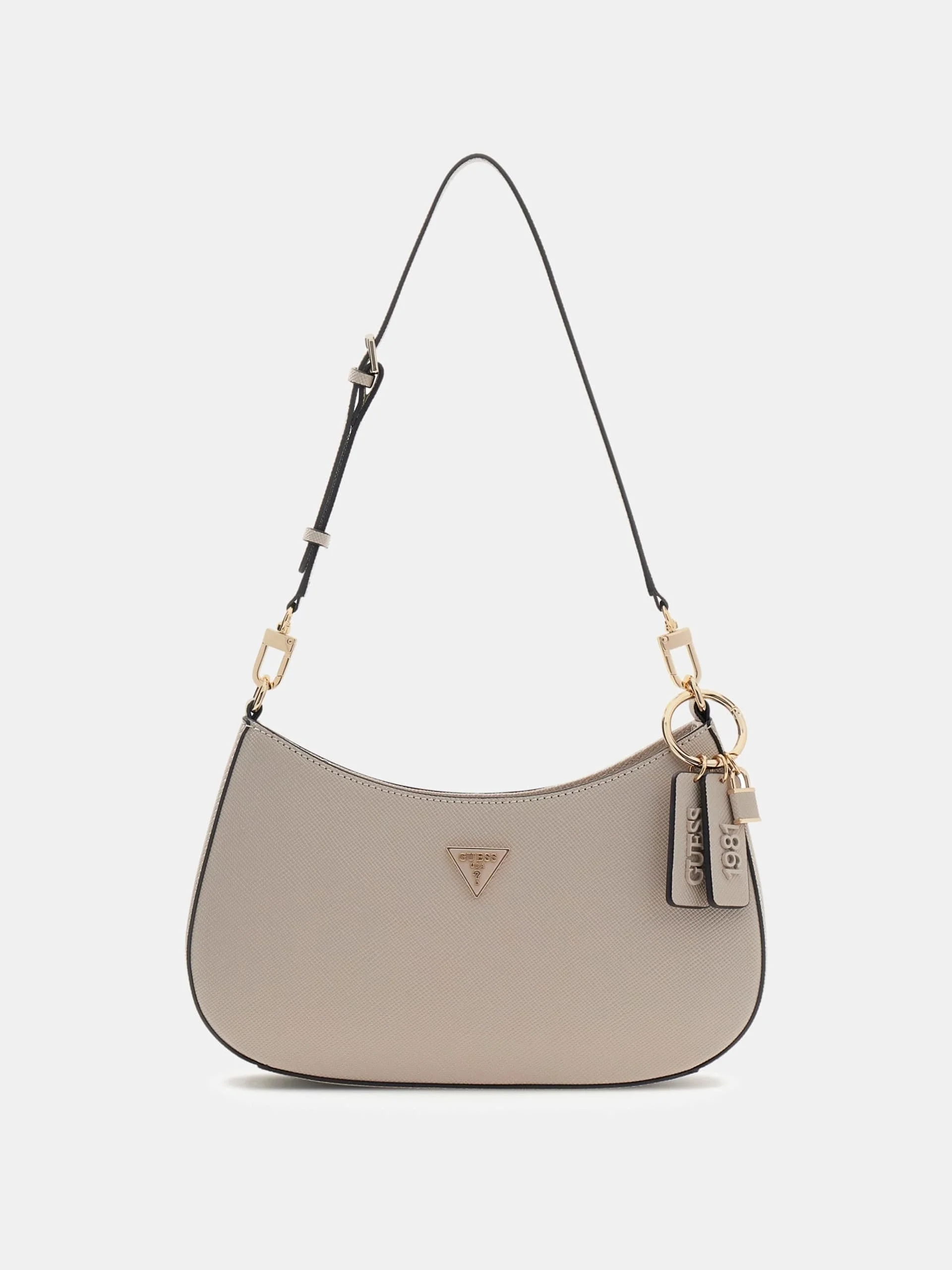 Guess Noelle II Üstten Fermuarlı Omuz Kadın Kahverengi El Çantası HWZG9672180-TAU