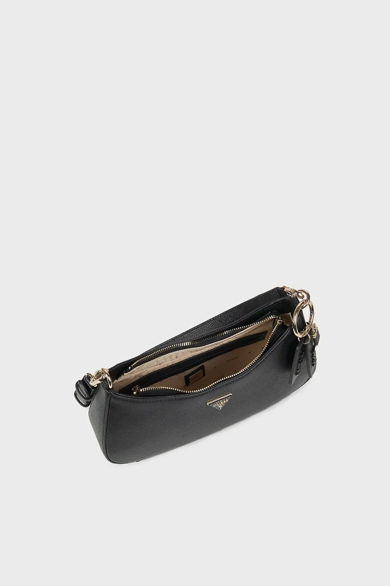 Guess Noelle II Üstten Fermuarlı Omuz Kadın Siyah El Çantası HWZG9672180-BLA