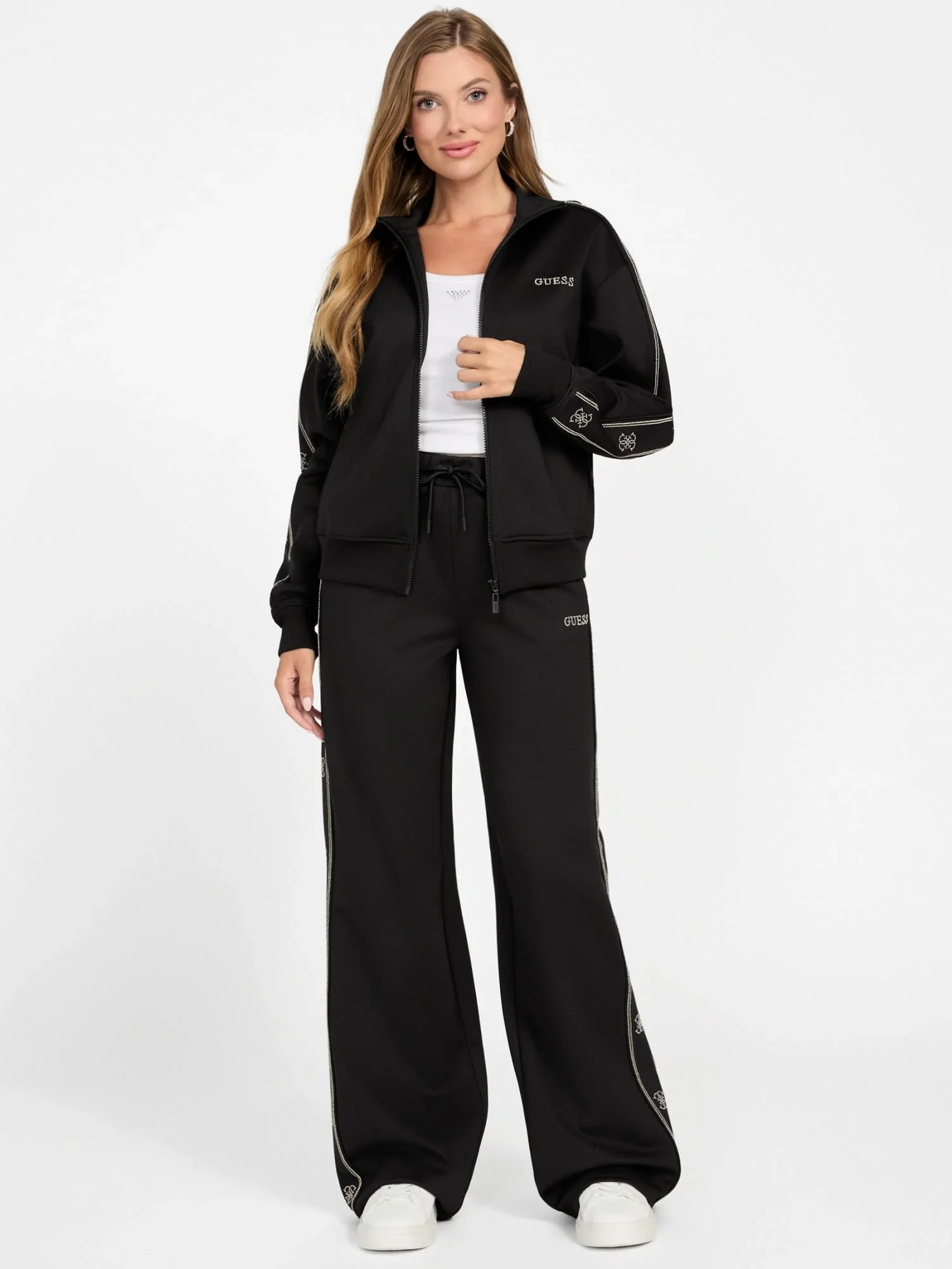 Guess Octavia Kadın Siyah Aktif Palazzo Fit Eşofman Altı V5BB12KCX22-JBLK