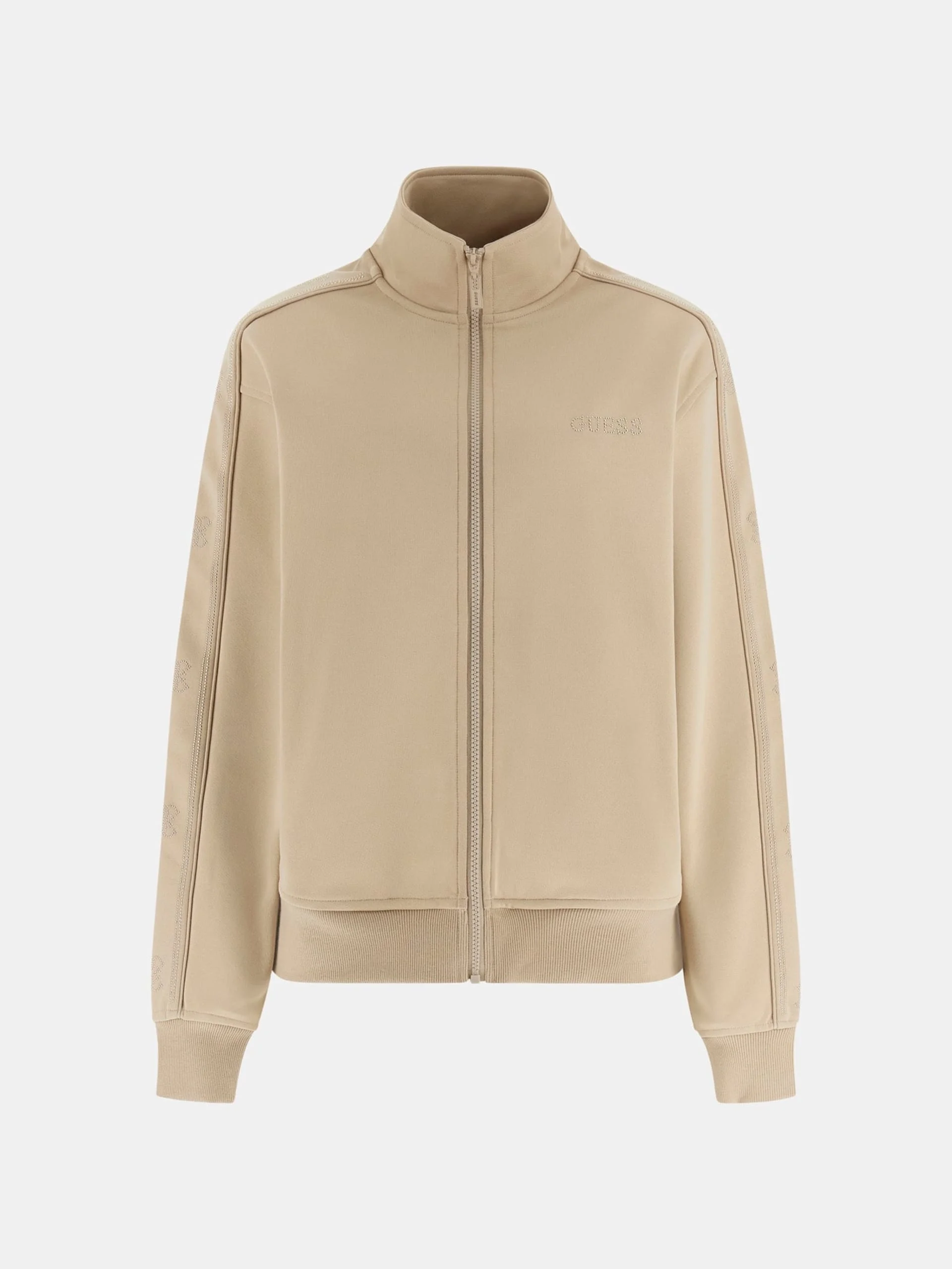 Guess Octavia Yüksek Yaka Tam Fermuarlı Kadın Bej Sweatshirt V5BQ15KCX22-G1BW