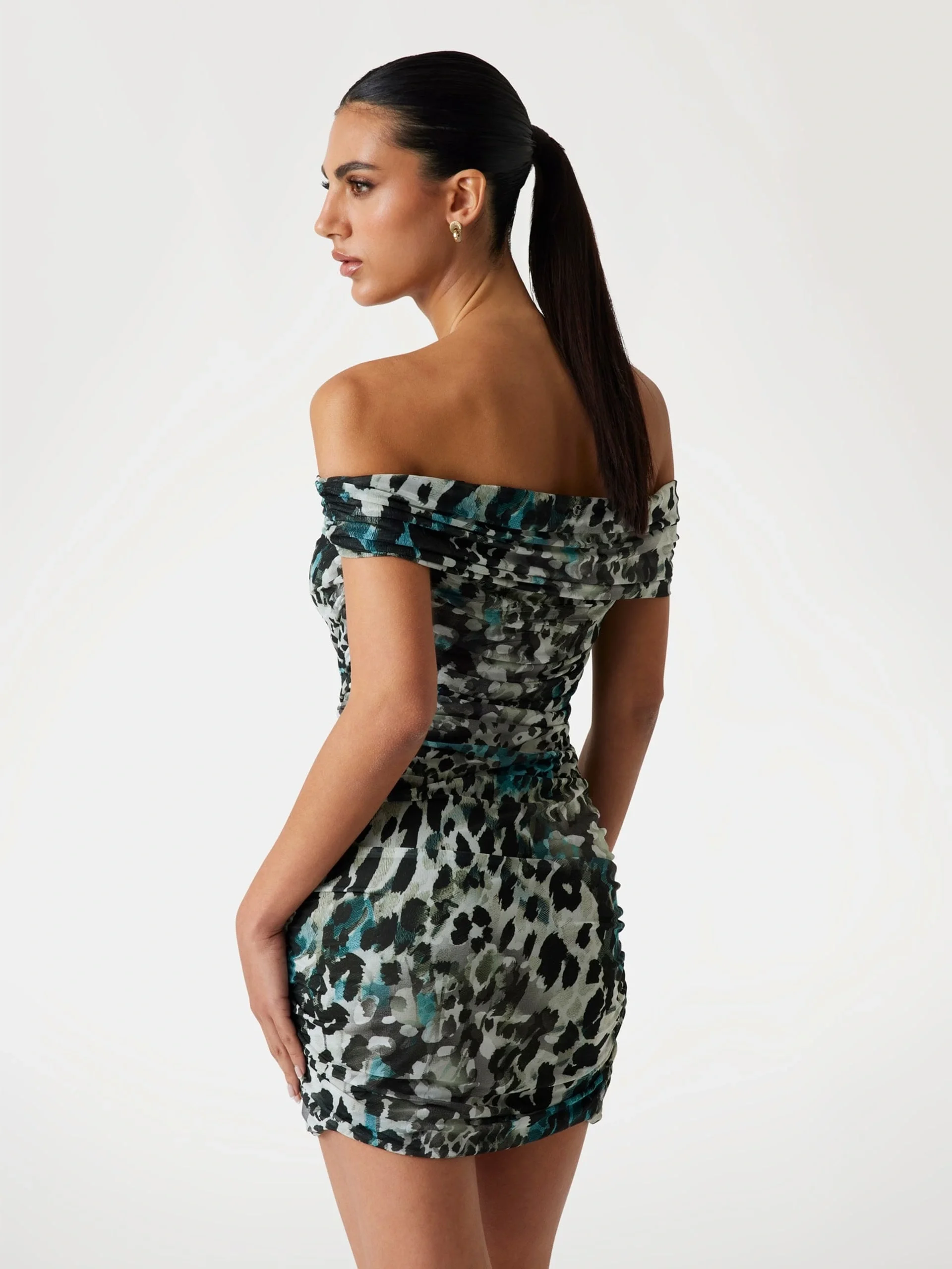 Guess Off Shoulder Kadın Çok Renkli Elbise W5YK21KCZC2-PJ1R