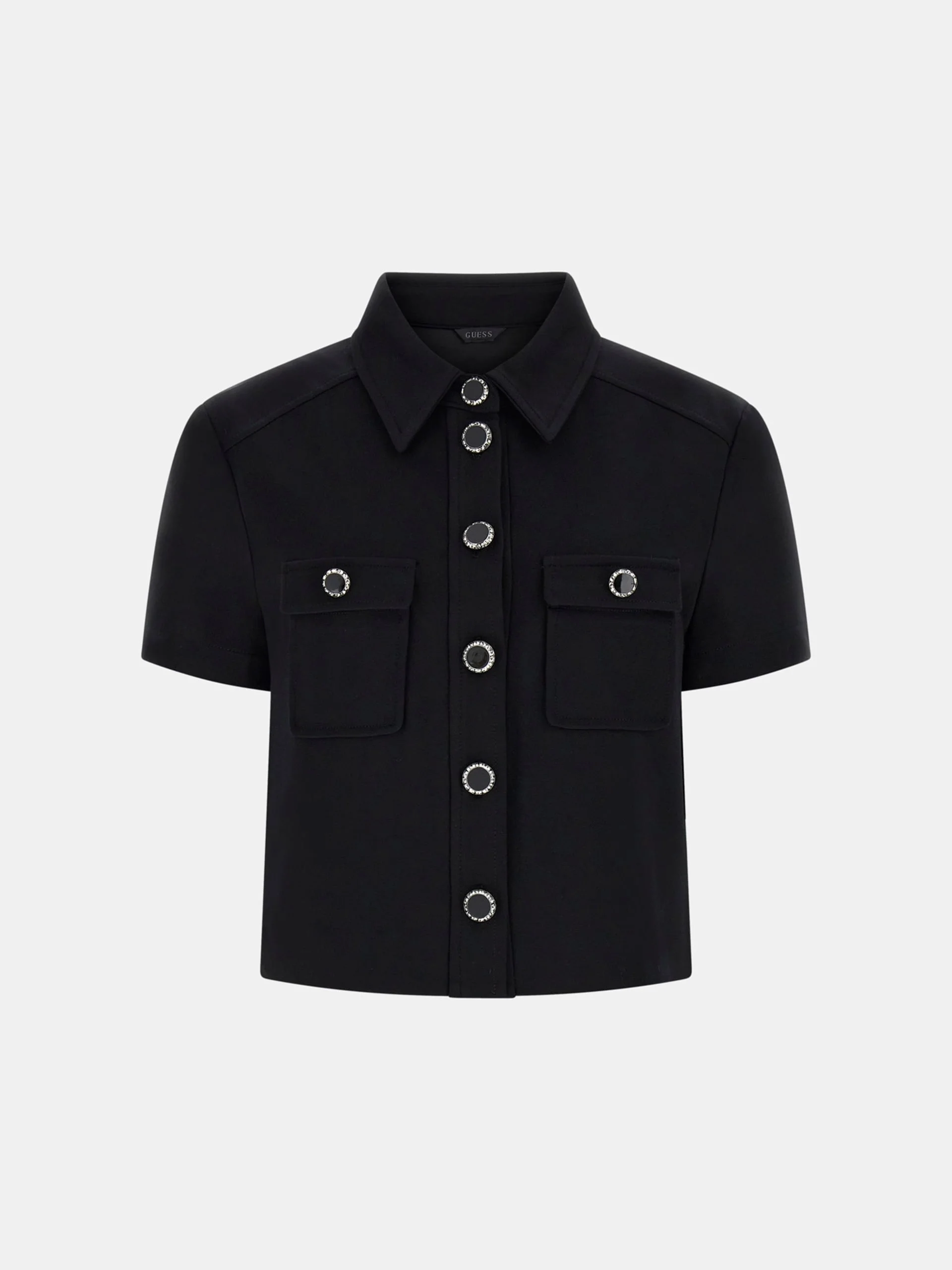 Guess Olga Kısa Kollu Kadın Siyah Bluz W6RH83KCMU2-JBLK