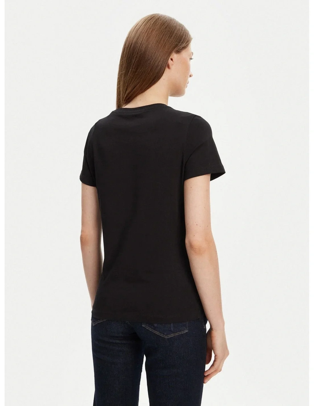 Guess Pearls Kadın Siyah Regular Fit T-Shirt W5YI40I3Z14-JBLK