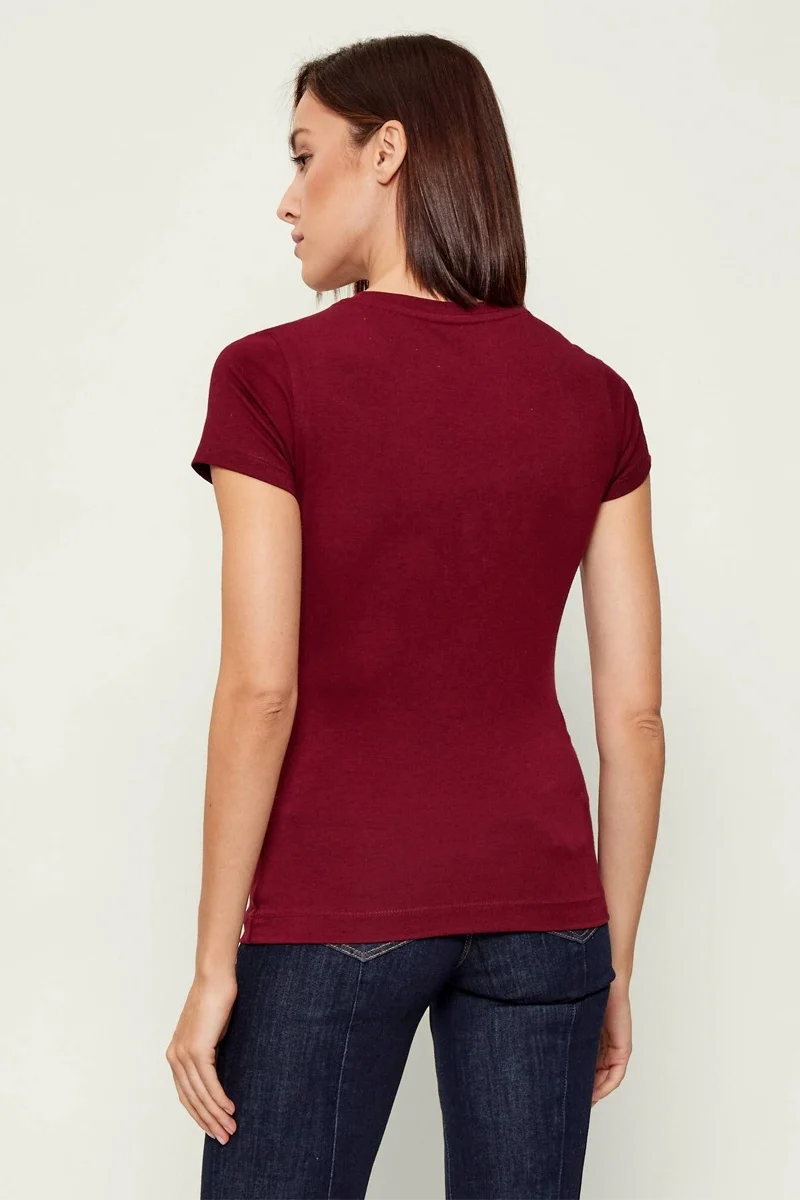Guess Peony Kadın Bordo Slim Fit T-Shirt W5BI29J1314-G577