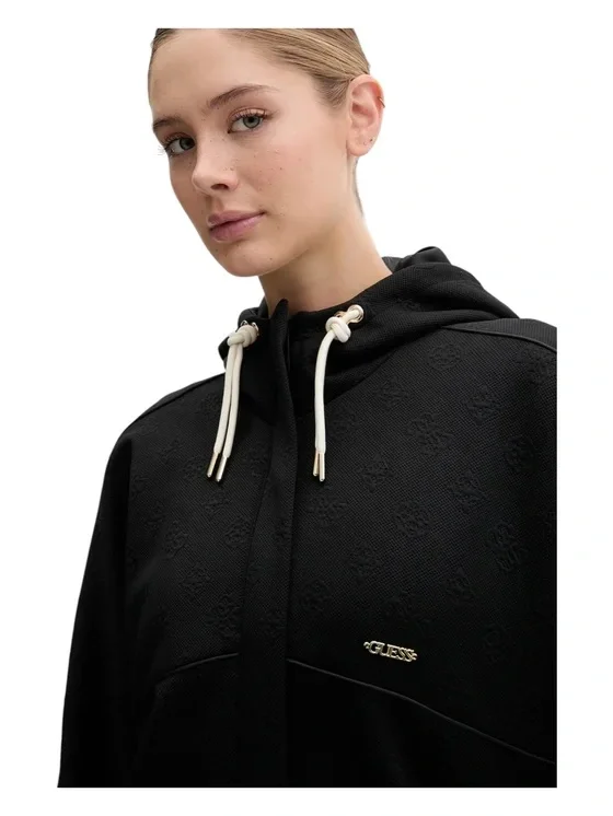 Guess Peony Kadın Siyah Aktif  Eşofman Üstü V5YQ05KBSL2-FJ8A