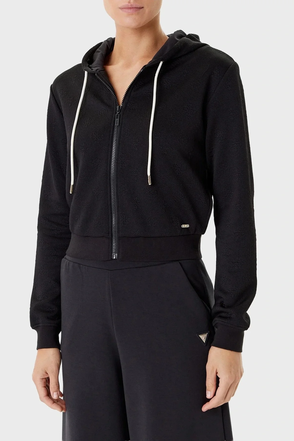 Guess Peony Kadın Siyah Aktif  Eşofman Üstü  V5YQ06KBSL2-FJ8A