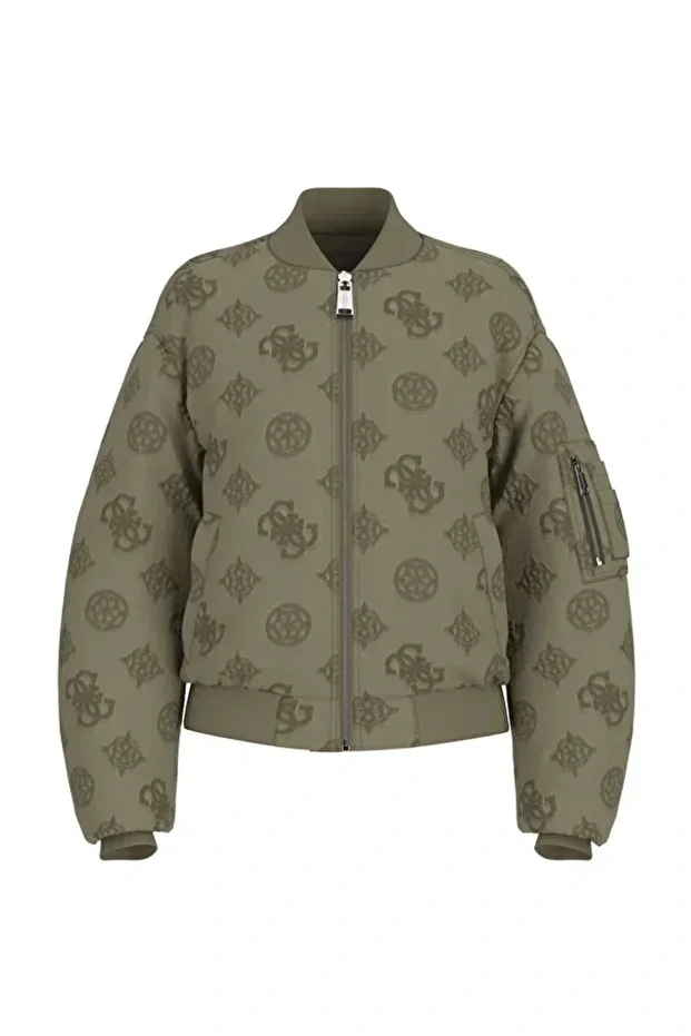 Guess Philomene Kadın Yeşil Bomber Ceket W5YL08WHDK2-G896
