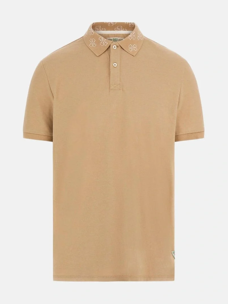 Guess Pique Erkek Bej Regular Fit Polo T-Shirt M5YP34KCJV1-G1FE
