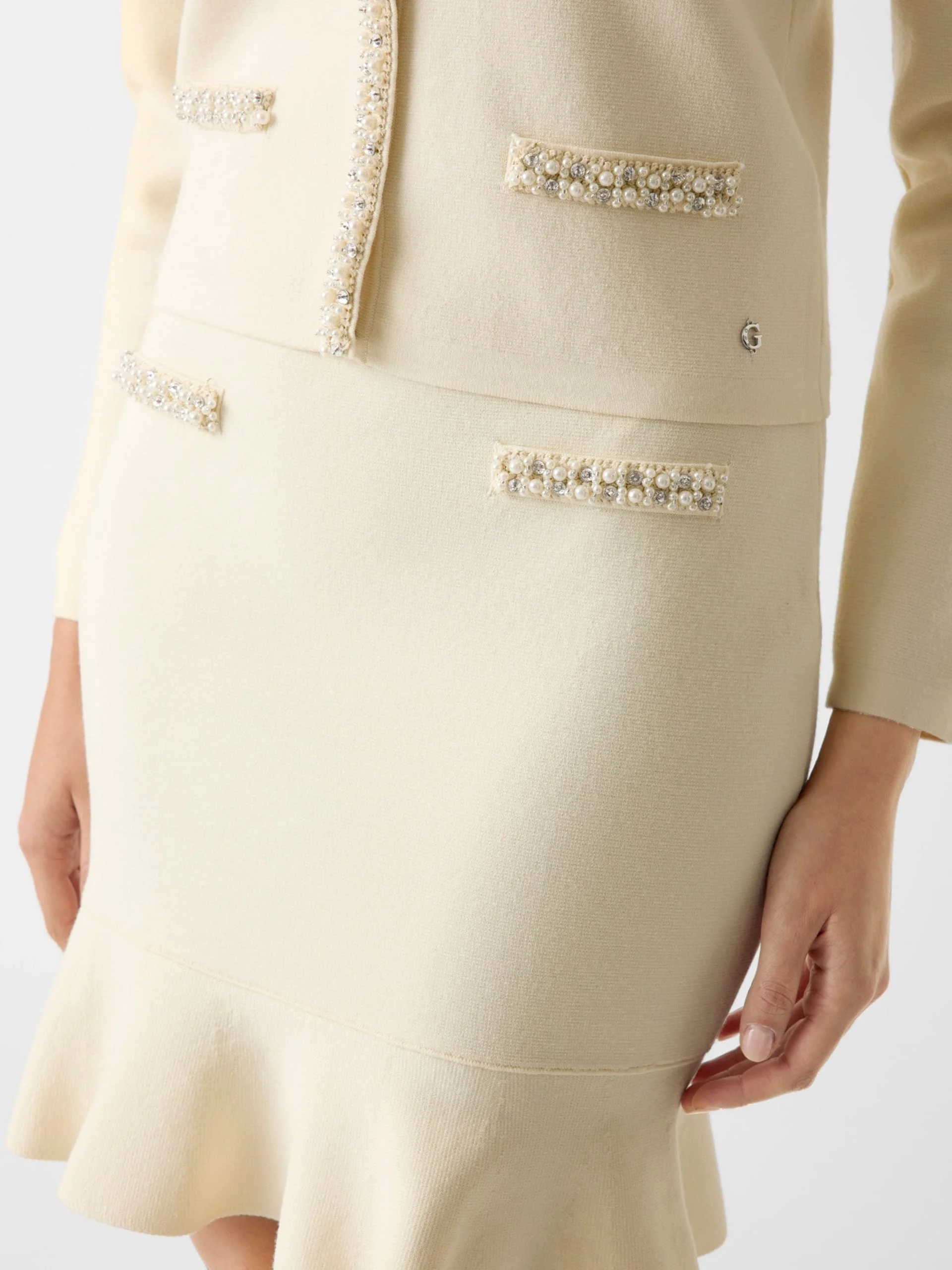 Guess Raina Triko Kadın Beyaz Etek W6RD75Z4422-G012