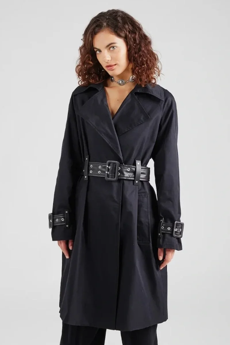 Guess Raphaelle Kadın Siyah Trençkot W5YL02WHDF1-JBLK