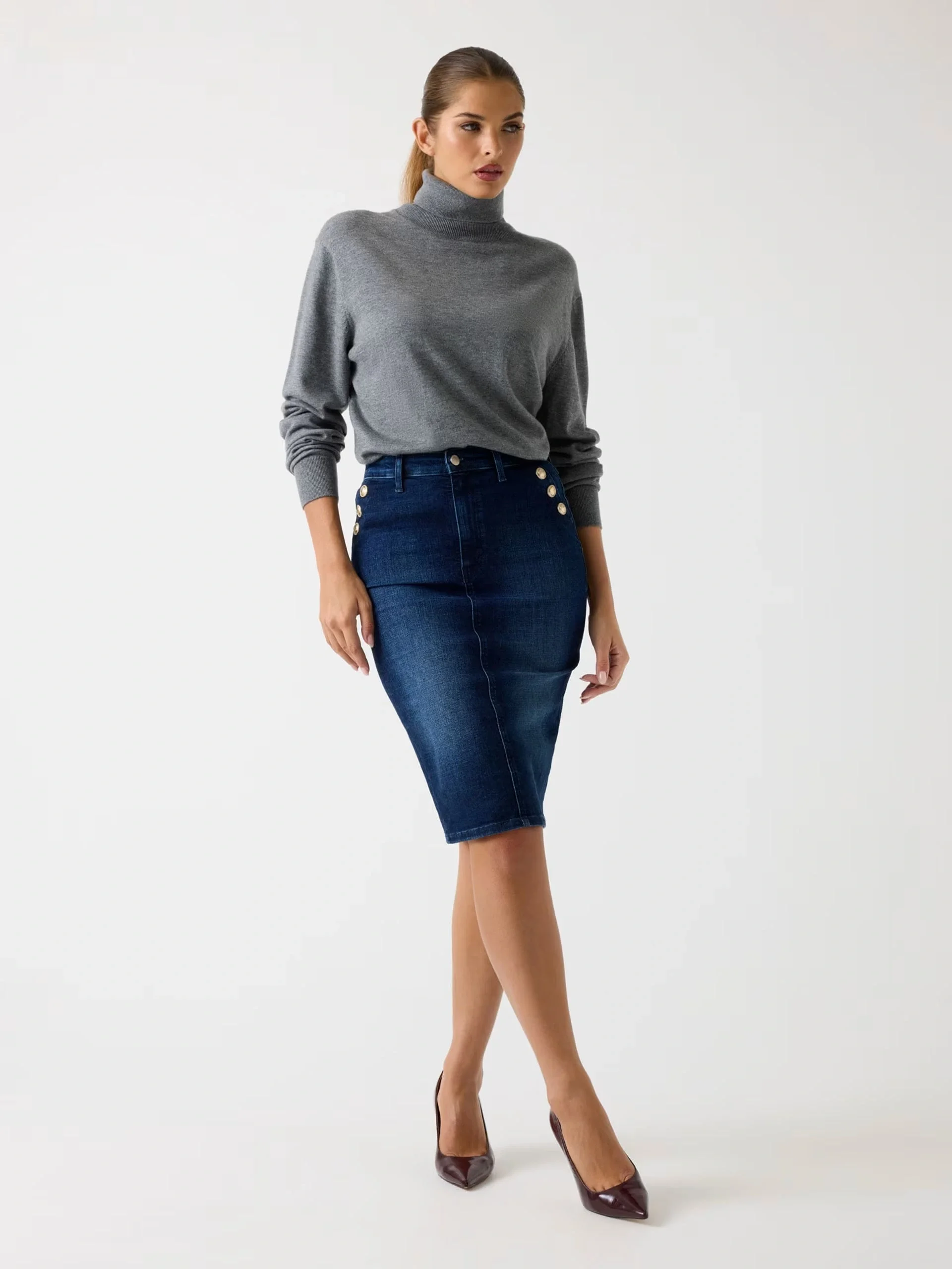 Guess Riley Kadın Lacivert Kalem Etek W5BD1TD0791-NOF4