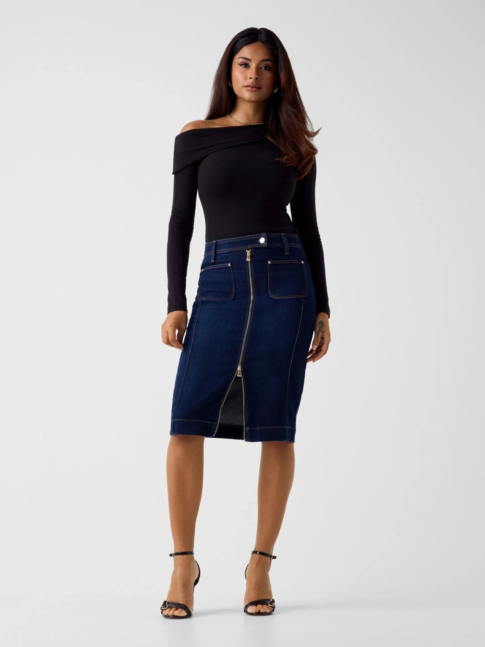Guess Rosita Longuette Kadın Lacivert Etek W6RD0UD6881-BLJO