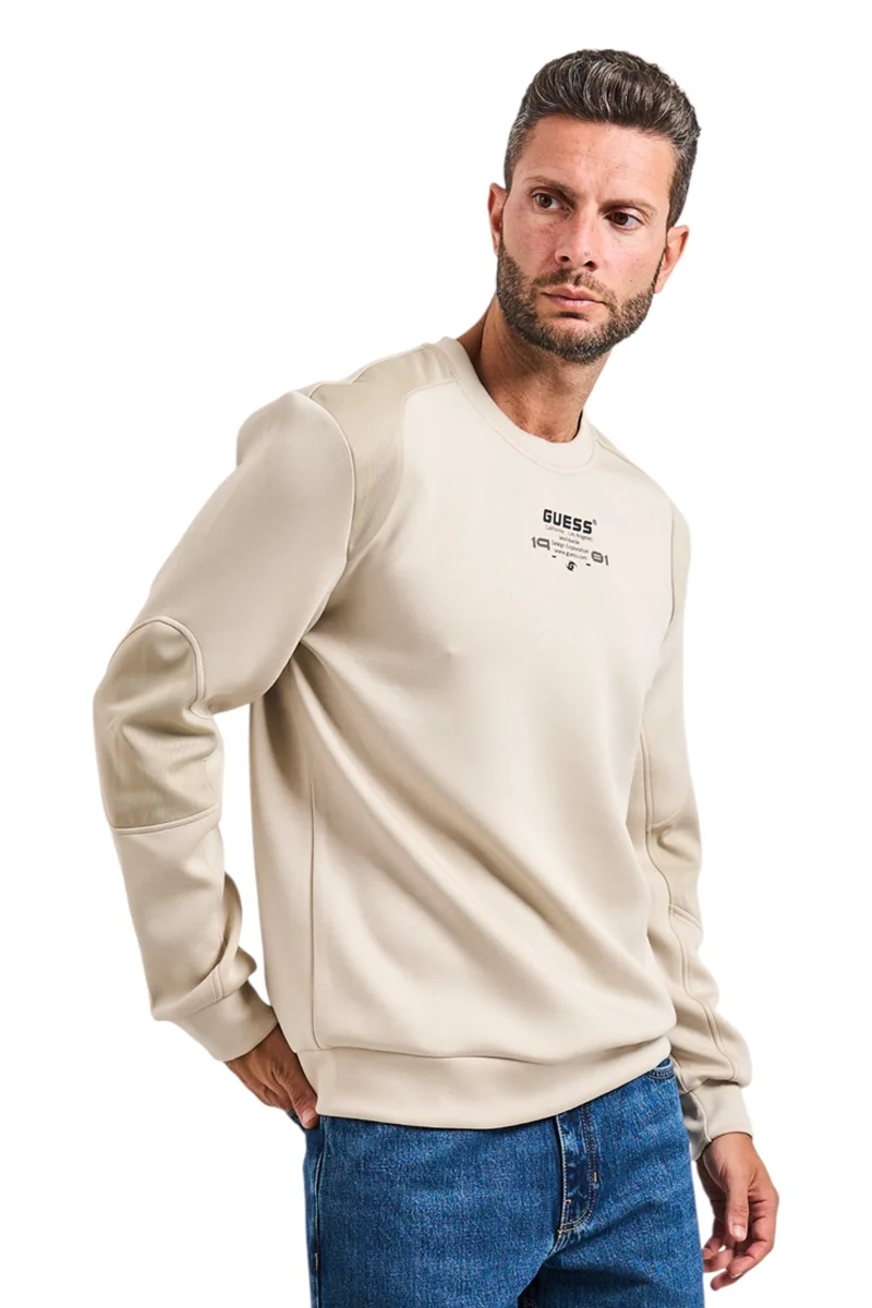 Guess Ryota Erkek Bej Aktif Scuba Sweatshirt Z5BQ00KCNS2-G9D0