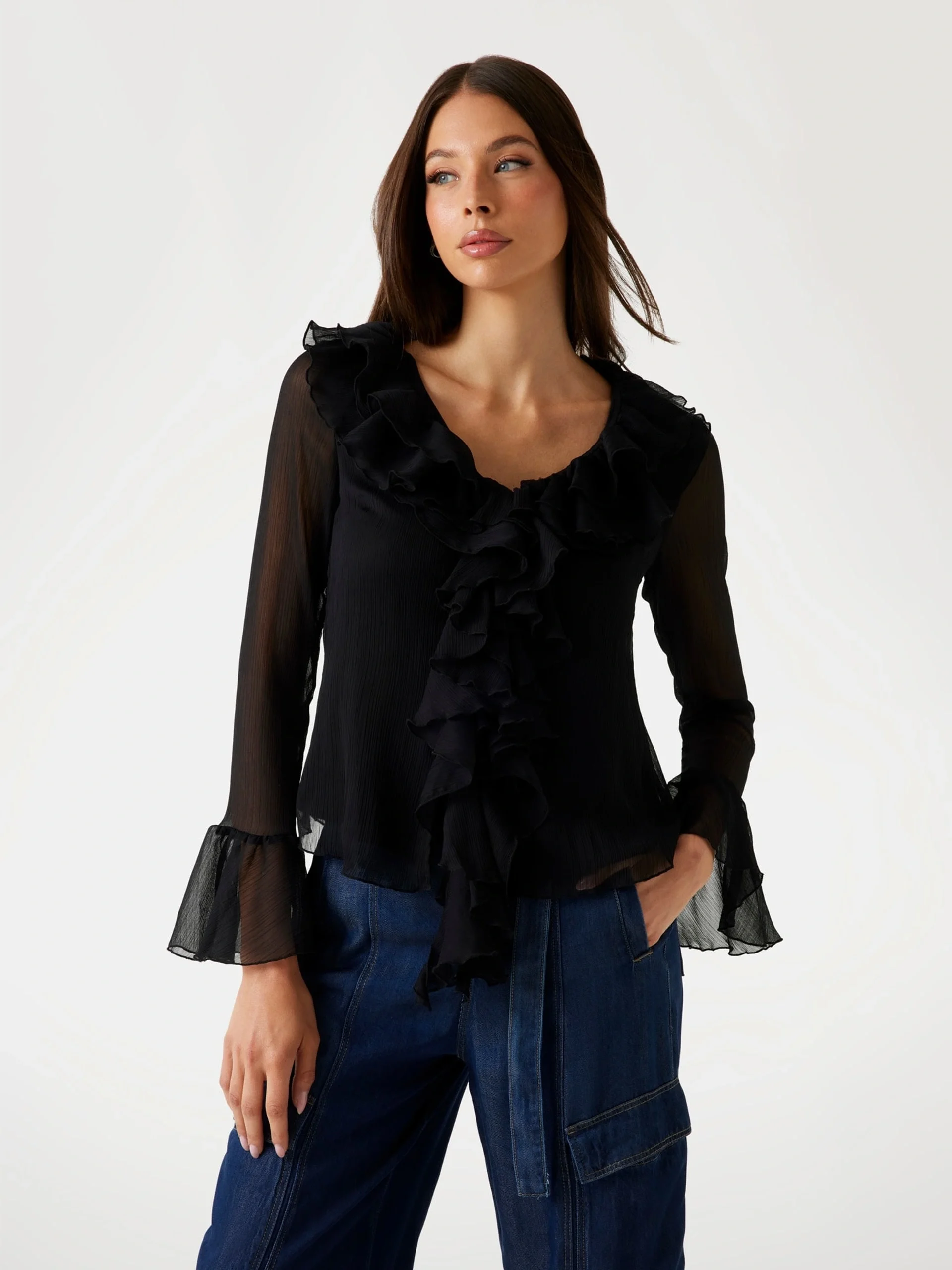 Guess Sana Kadın Siyah Top W5PH1RWP690-JBLK