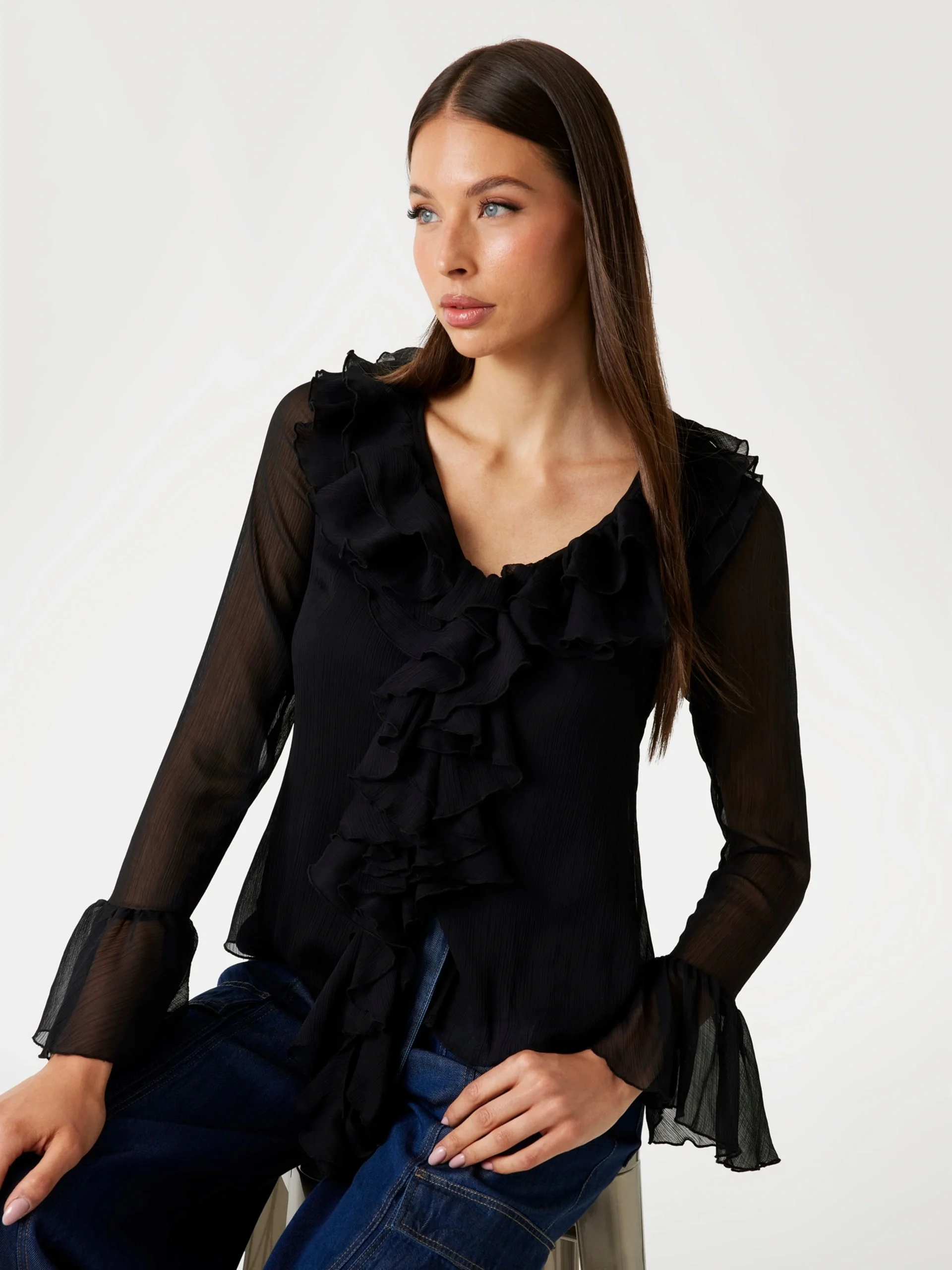 Guess Sana Kadın Siyah Top W5PH1RWP690-JBLK