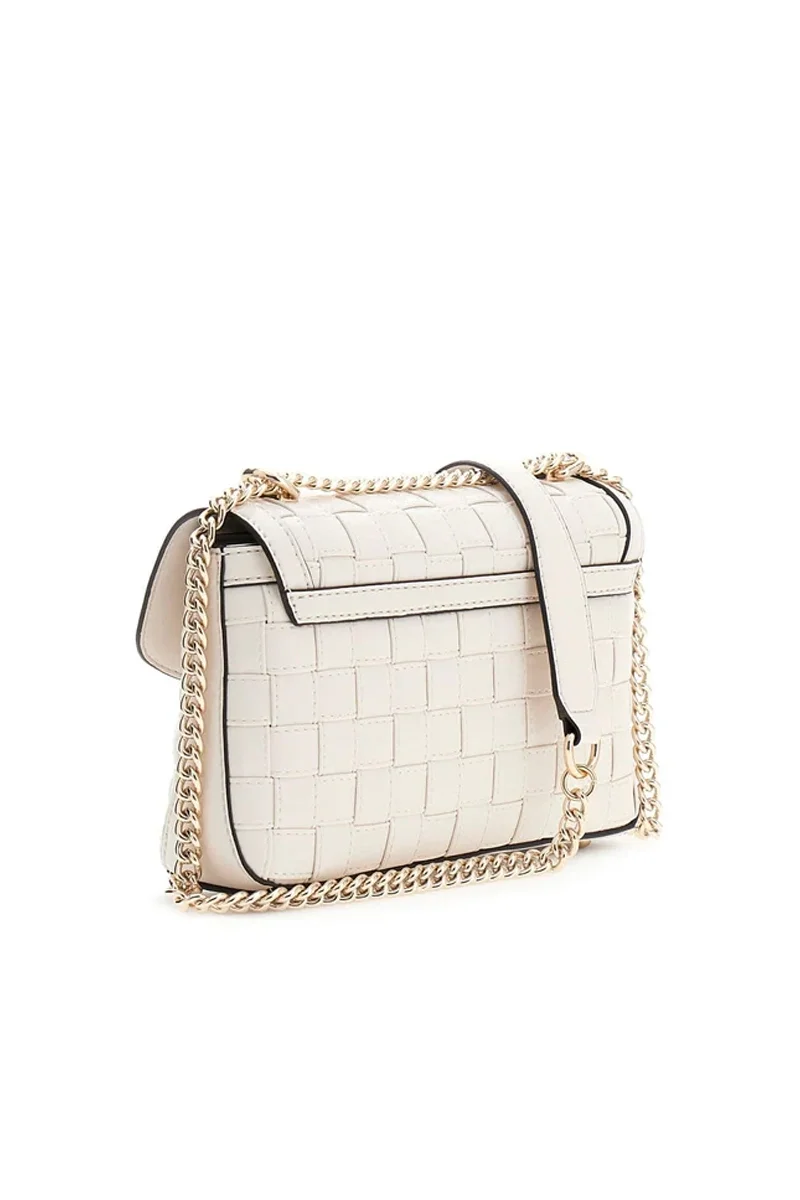 Guess Sandy Dönüştürülebilir Çapraz Askılı Kapaklı Kadın Beyaz El Çantası HWWG8418210-OFF