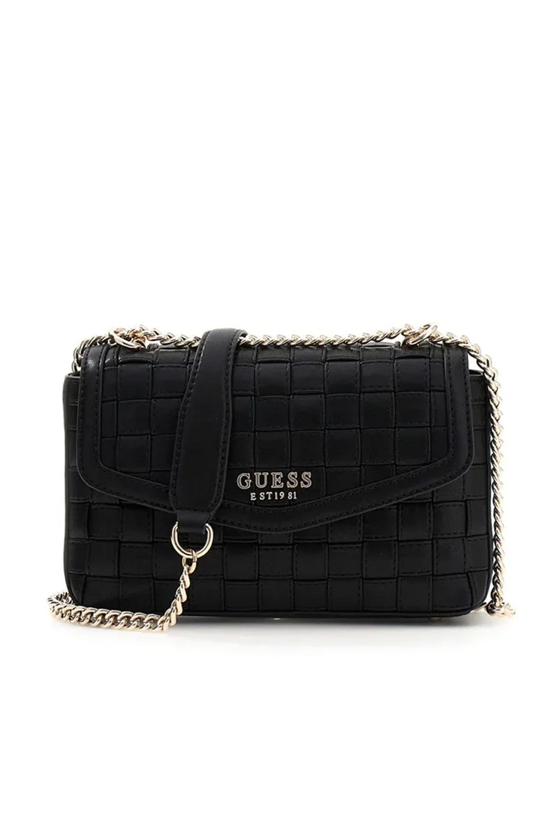 Guess Sandy Dönüştürülebilir Çapraz Askılı Kapaklı Kadın Siyah El Çantası HWWG8418210-BLA