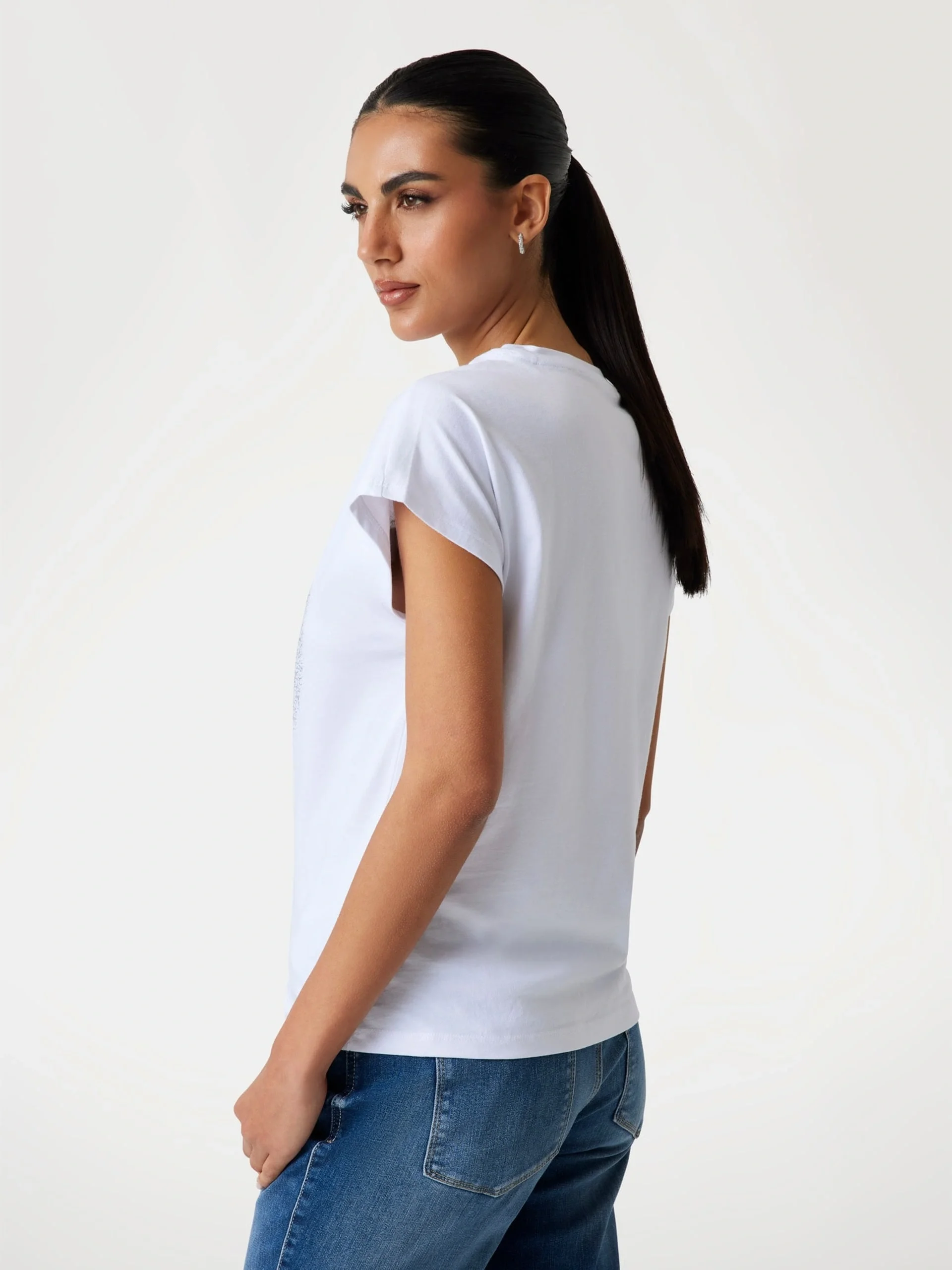 Guess Shaded Kadın Beyaz Slim Fit T-Shirt W5YI14I3Z14-G011