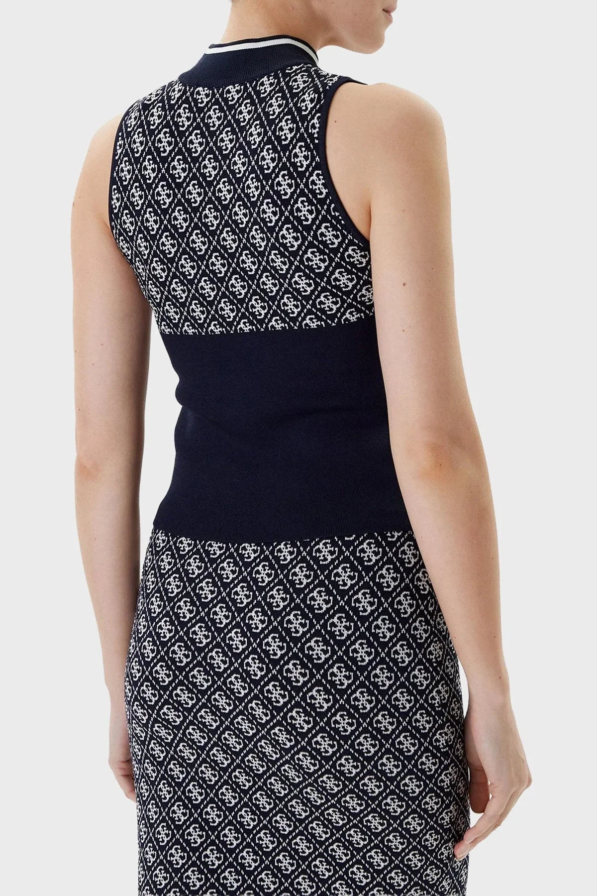 Guess Sl Rn Lise Kadın Mavi Triko Top W3YR26Z37K0-FBCF