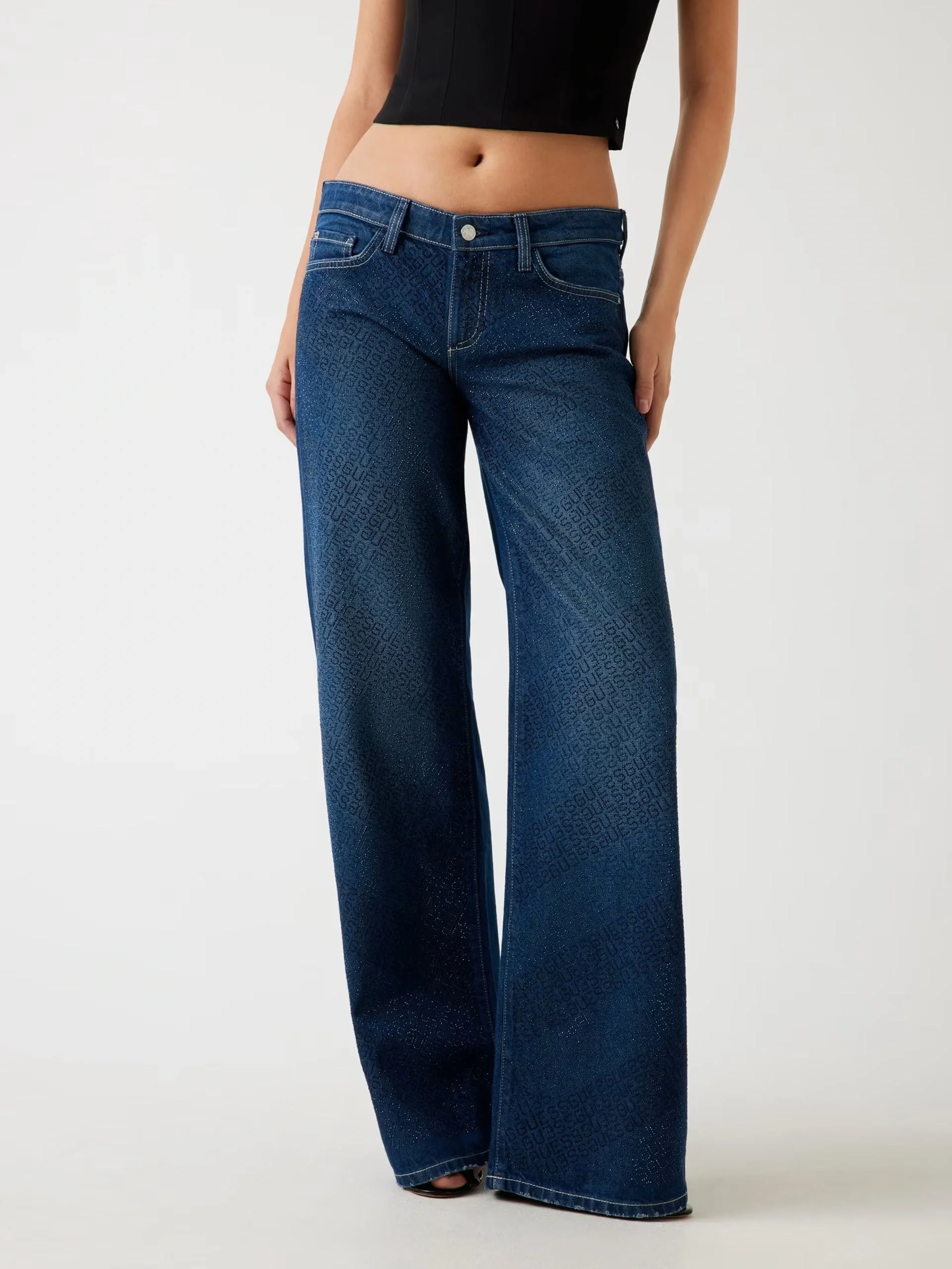 Guess Slouchy Kadın Lacivert Regular Fit Jean W5BA1DD0741-CSSN