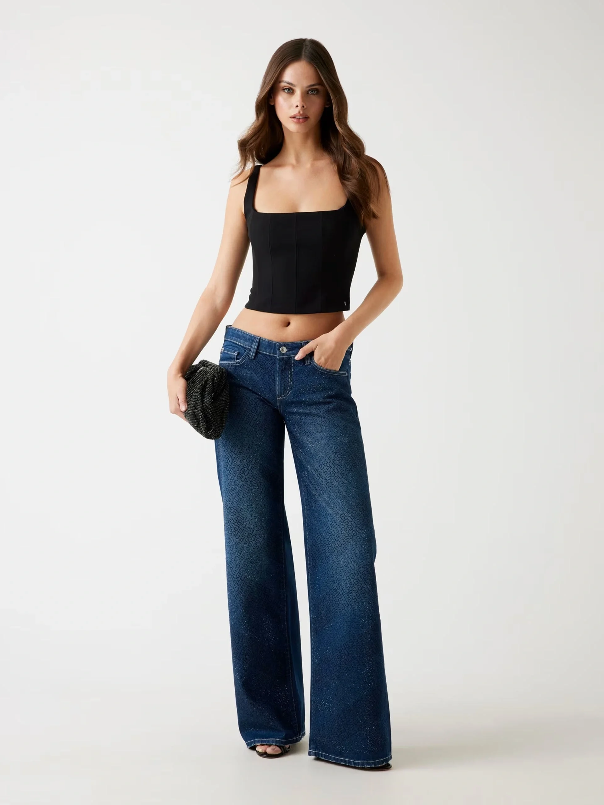 Guess Slouchy Kadın Lacivert Regular Fit Jean W5BA1DD0741-CSSN