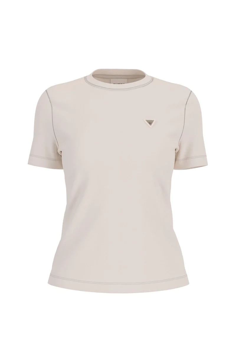 Guess Sonia Bisiklet Yaka Kısa Kollu Kadın Beyaz T-shirt V6RI17KD741-G1O6