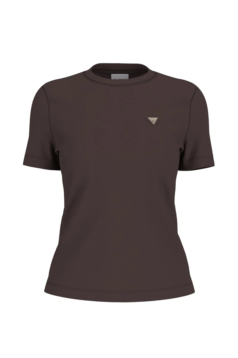 Guess Sonia Bisiklet Yaka Kısa Kollu Kadın Kahverengi T-shirt V6RI17KD741-A10K