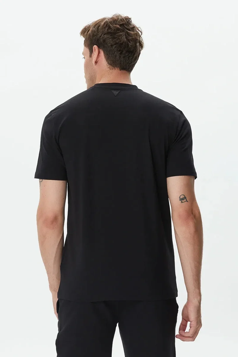 Guess Alphy Erkek Siyah Aktif Regular Fit T-Shirt Z2YI11J1314-JBLK