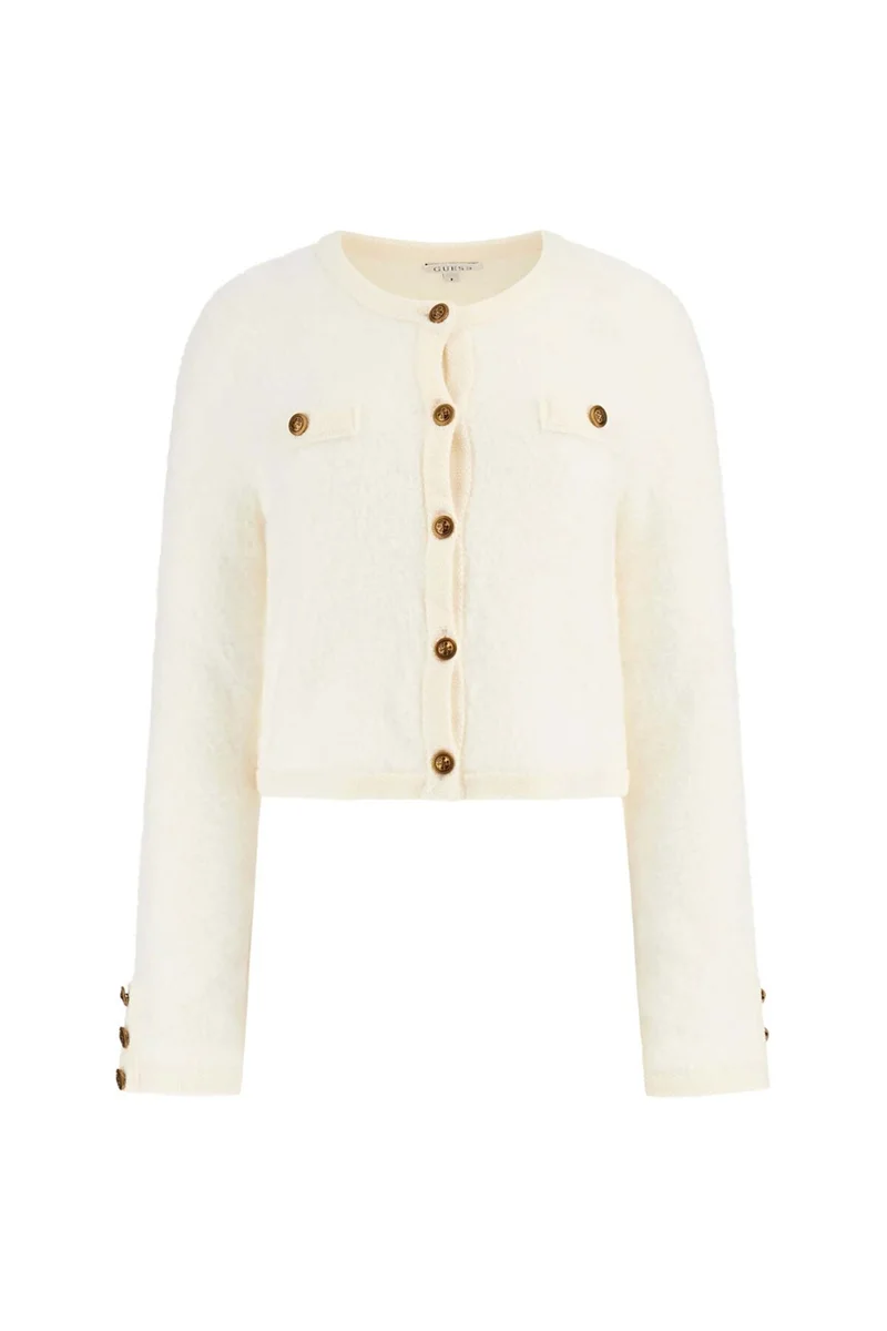 Guess Suzumi Kadın Beyaz Yün Karışımlı Triko Hırka W5BR0AZ4040-G1O6