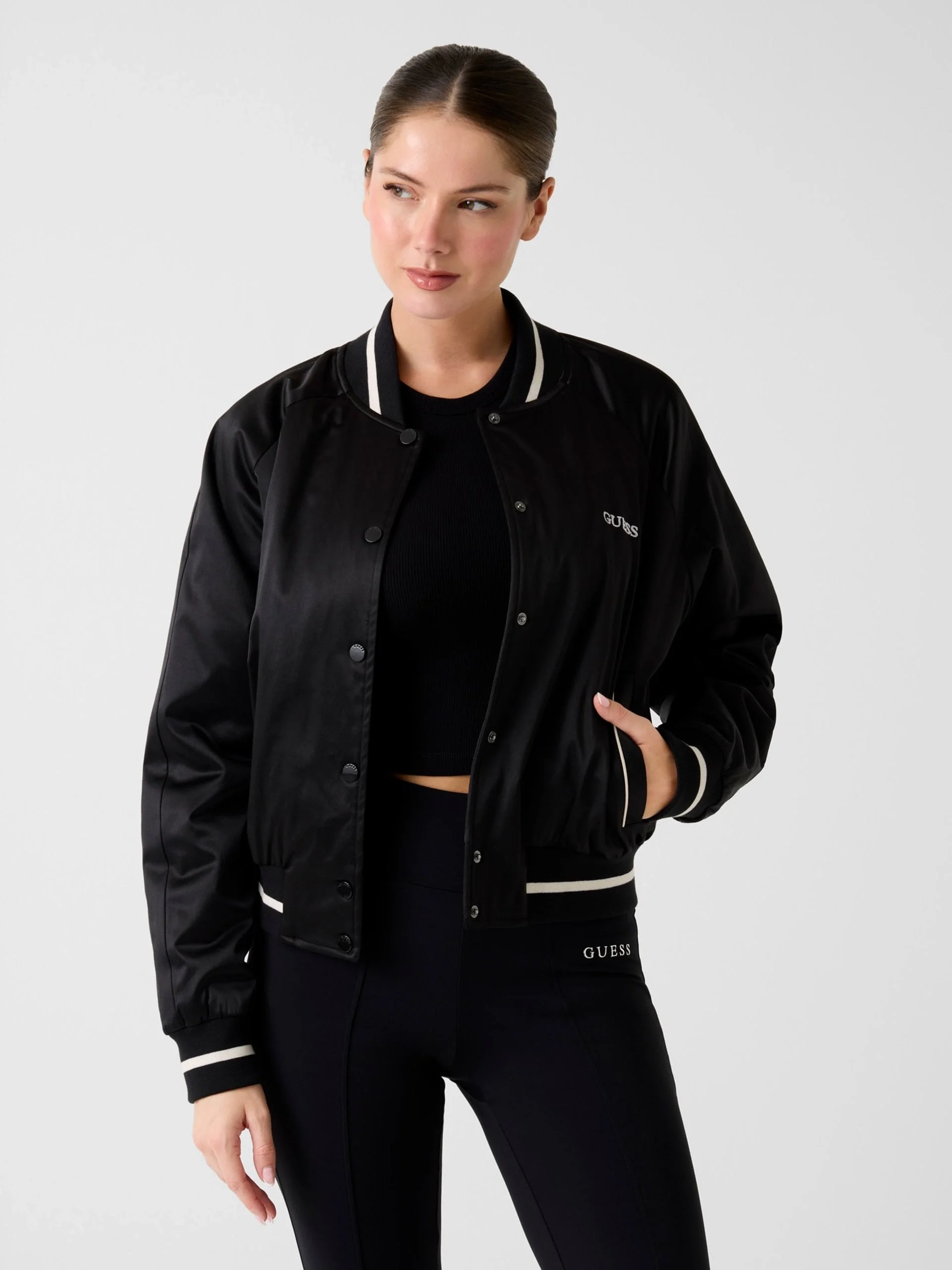 Guess Tamara Kadın Siyah Ceket V6RL02WL022-JBLK