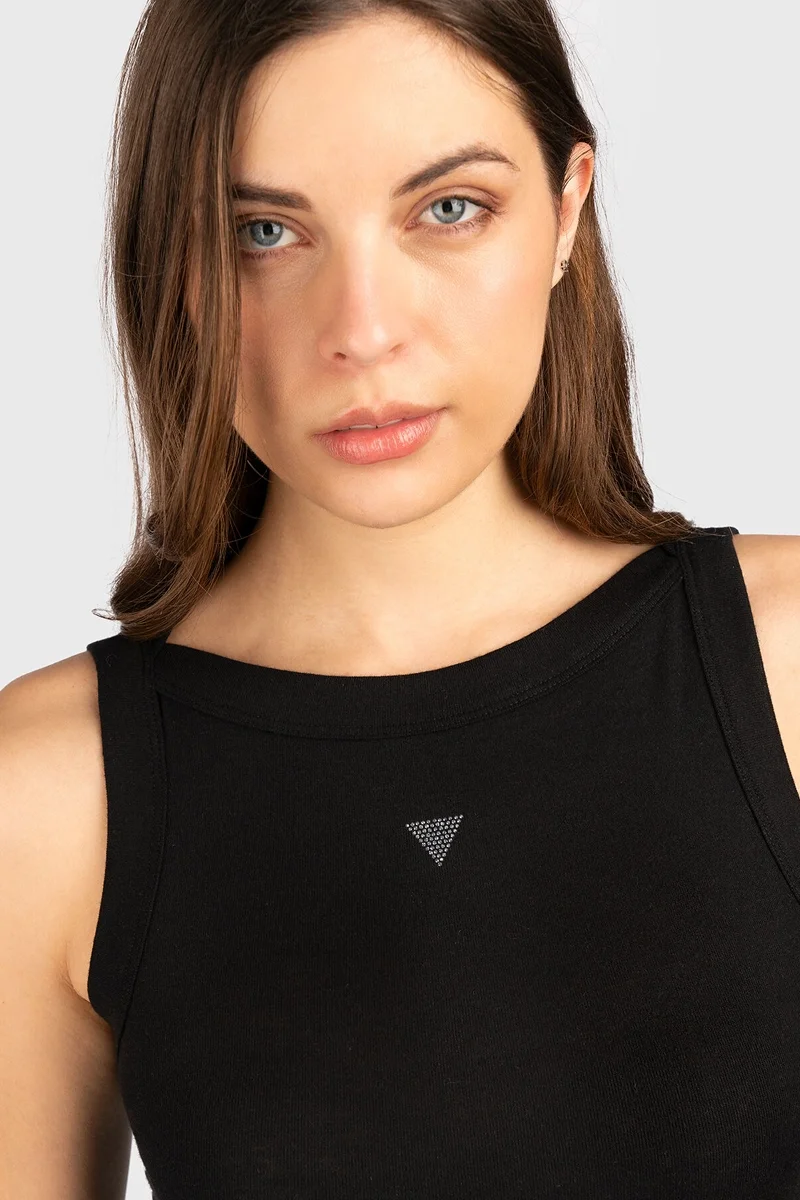 Guess Tina Fitilli Atlet Kadın Siyah Top W5RP16KCNH2-JBLK