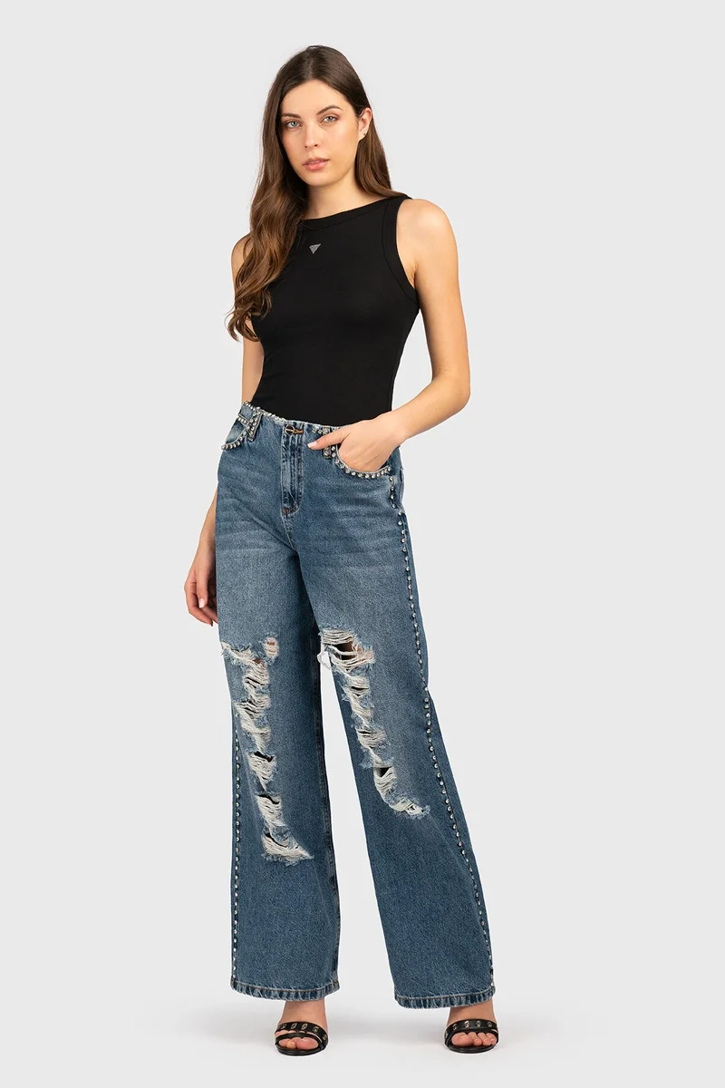 Guess Tina Fitilli Atlet Kadın Siyah Top W5RP16KCNH2-JBLK