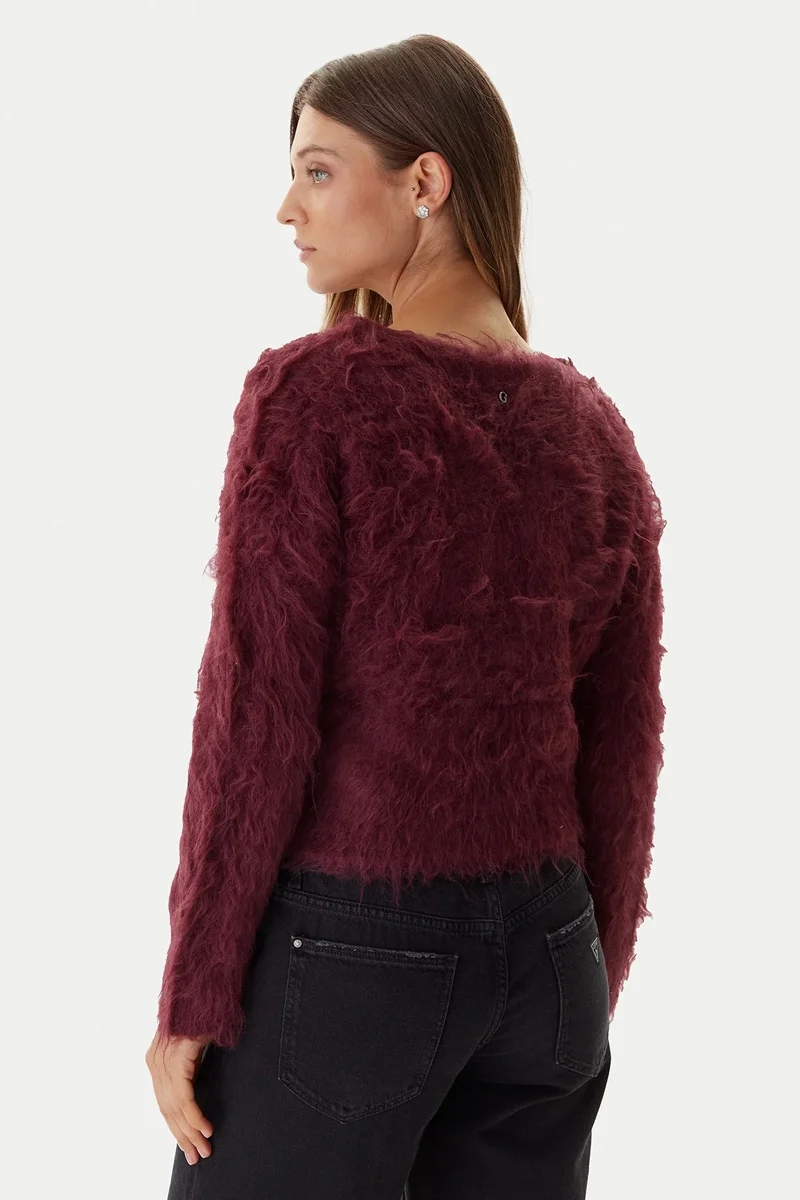 Guess Tomiko Kadın Kırmızı Yün Karışımlı Triko Hırka W5BR91Z3JI2-G596