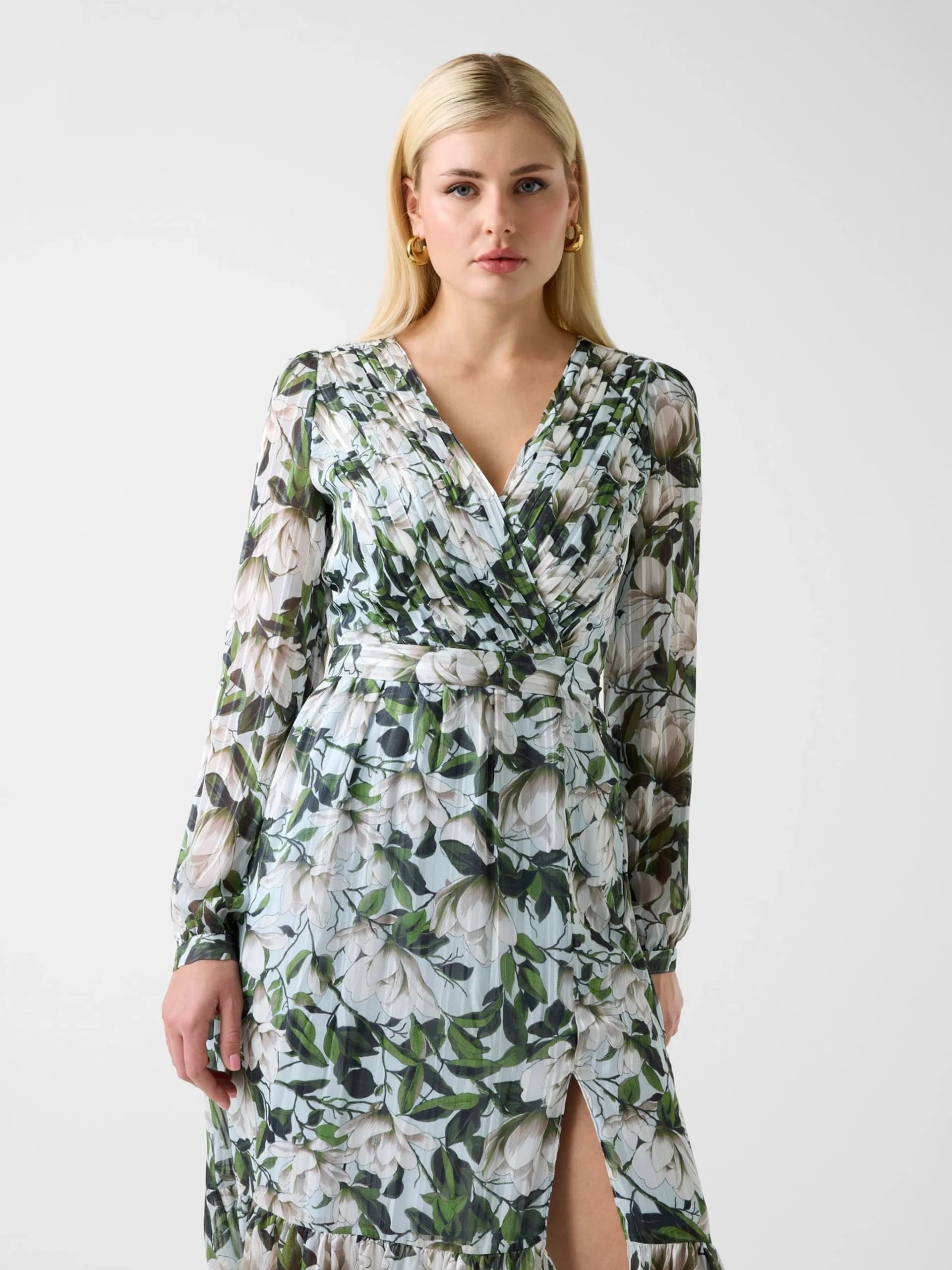 Guess Uzun Kollu Ilenia Pileli Uzun Kadın Çok Renkli Elbise W6RK39WJ712-PM6A