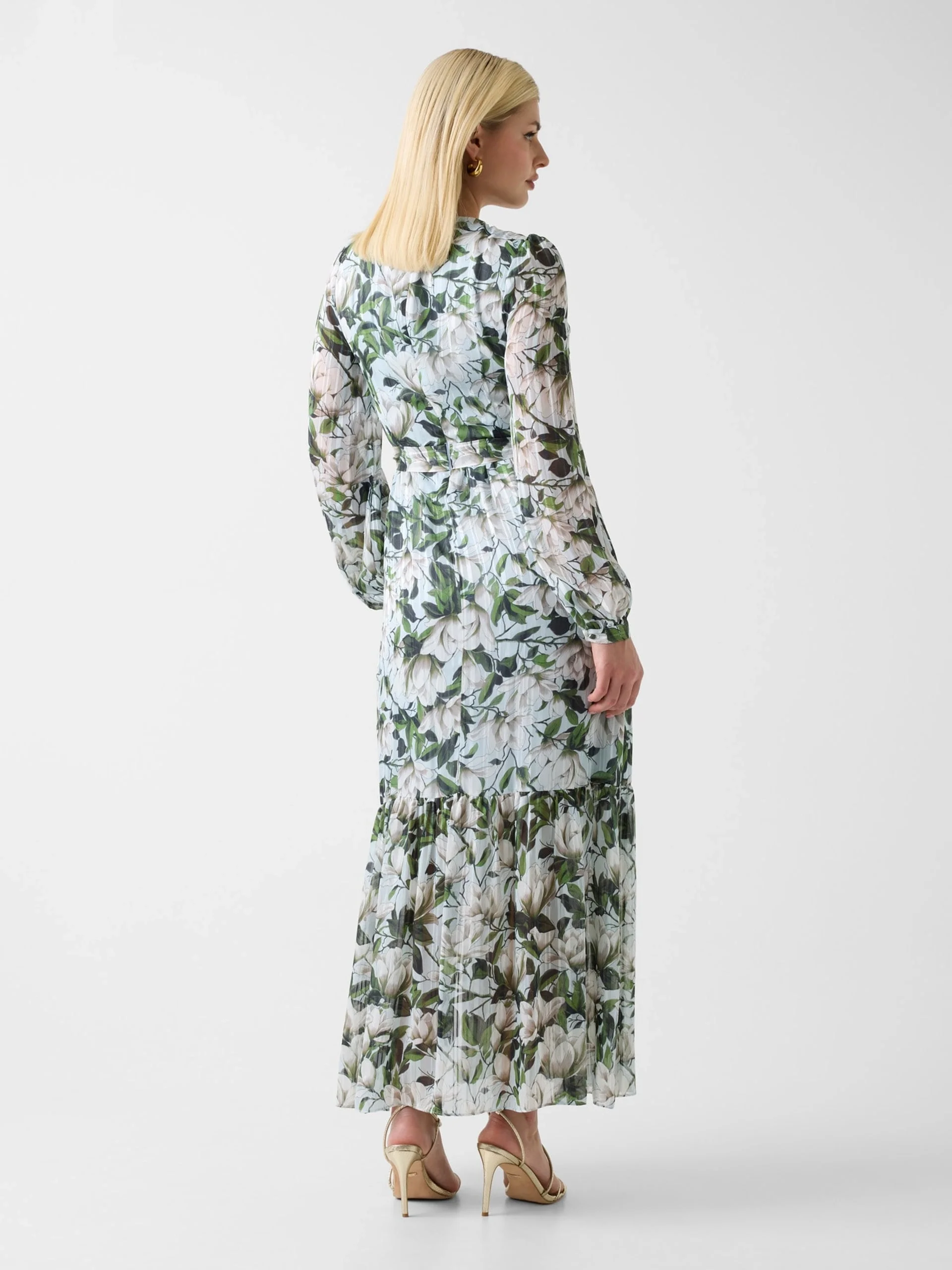 Guess Uzun Kollu Ilenia Pileli Uzun Kadın Çok Renkli Elbise W6RK39WJ712-PM6A