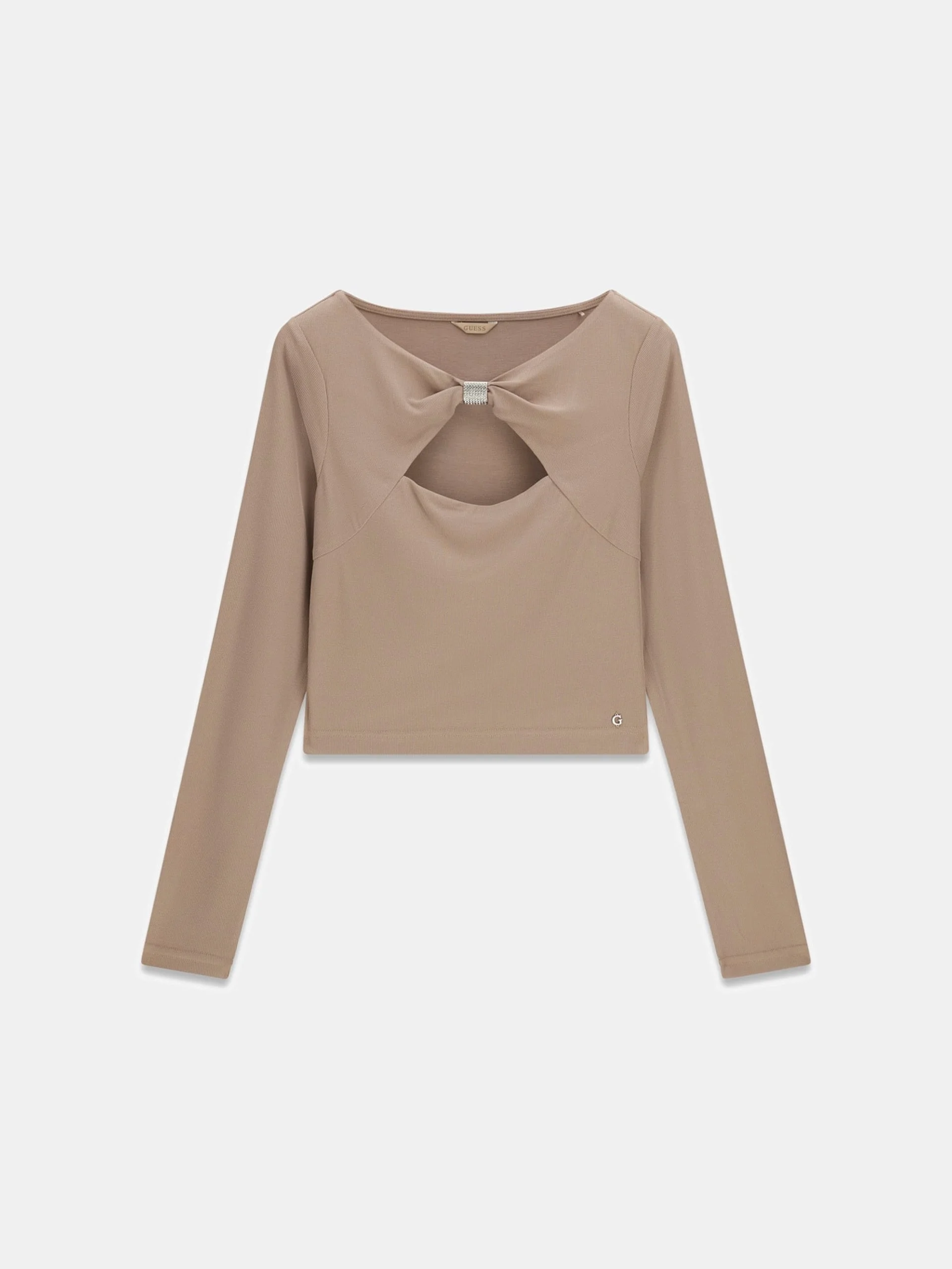 Guess Uzun Kollu Milena Önü Fiyonklu Kadın Bej Top W6RP11KAQL2-A10L