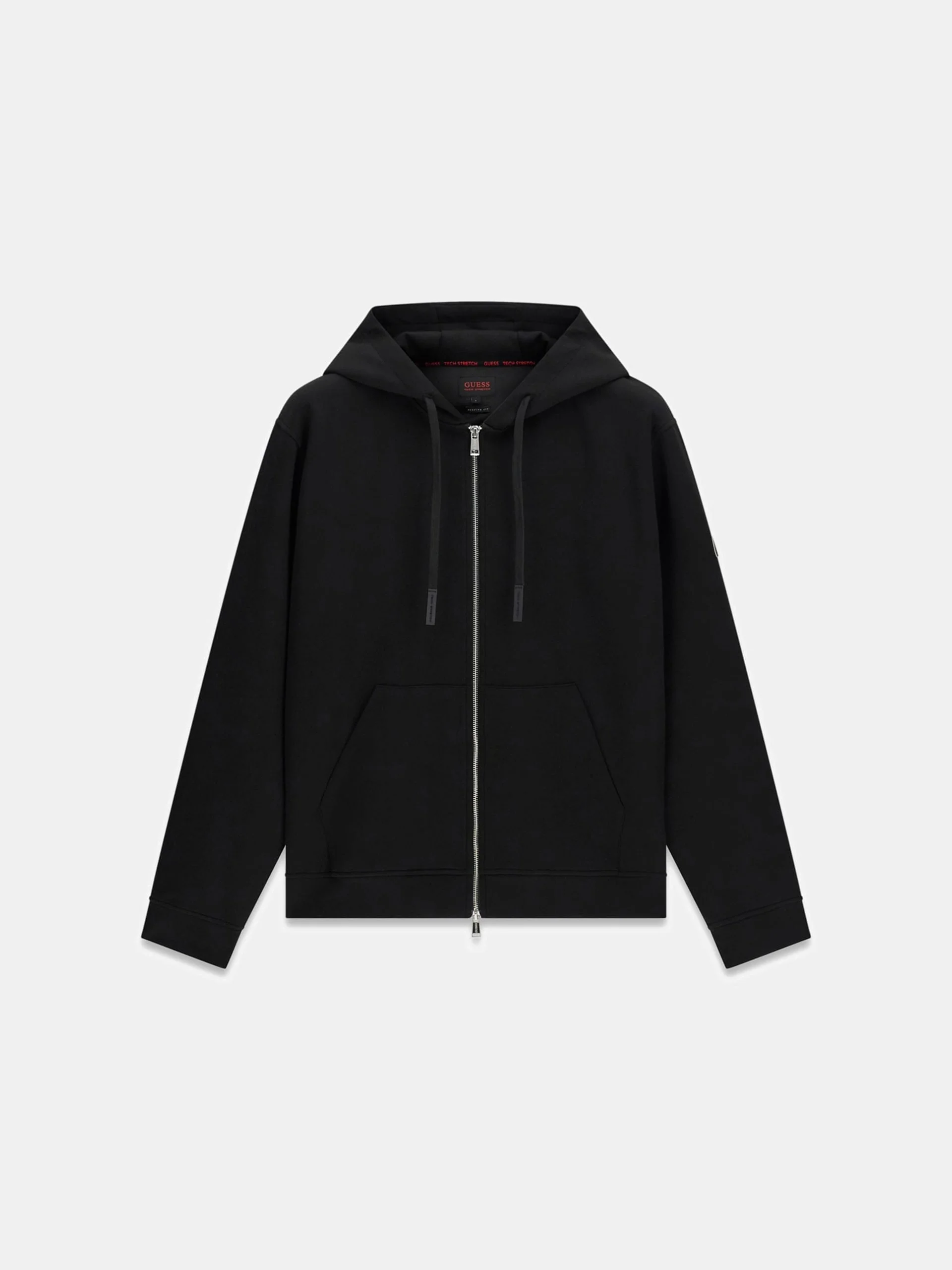 Guess Uzun Kollu Yeni Teknik Esnek Fermuarlı Kapüşonlu Erkek Siyah Sweatshirt M6RQ05KD132-JBLK