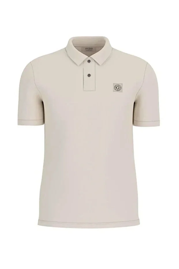 Guess Washed Erkek Krem Slim Fit Polo T-Shirt M2YP24KC9T1-G1CV