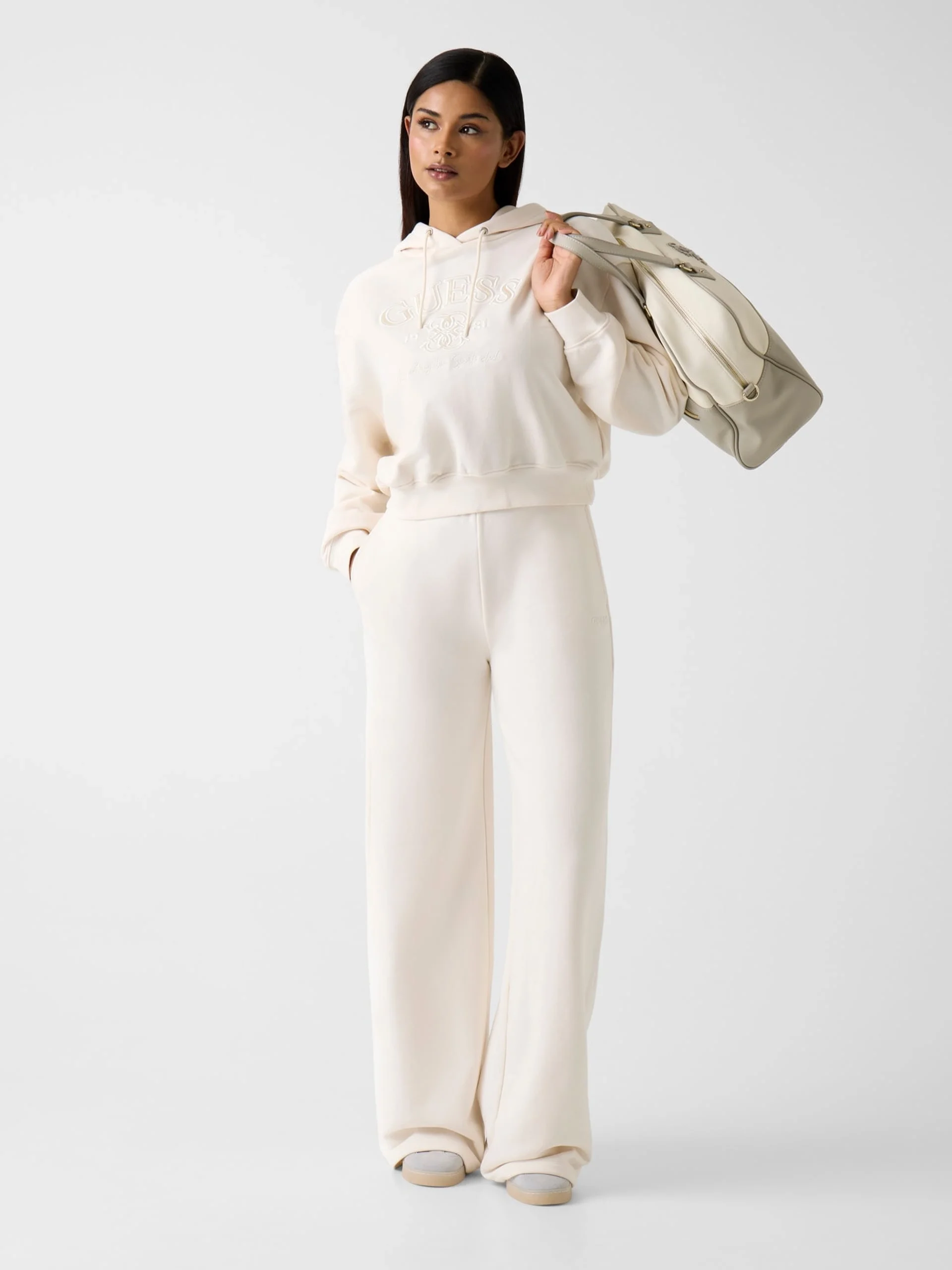 Guess Yayoi Kapüşonlu Kadın Beyaz Sweatshirt V6RQ03KD761-G012