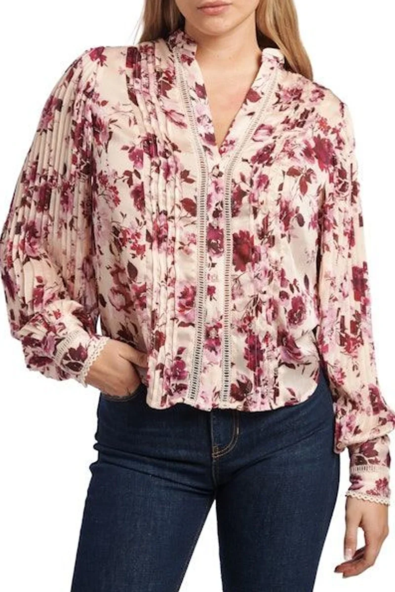 Guess Yeni Josette Uzun Kollu Kadın Pembe Gömlek W5RH16WDW82-PM6I