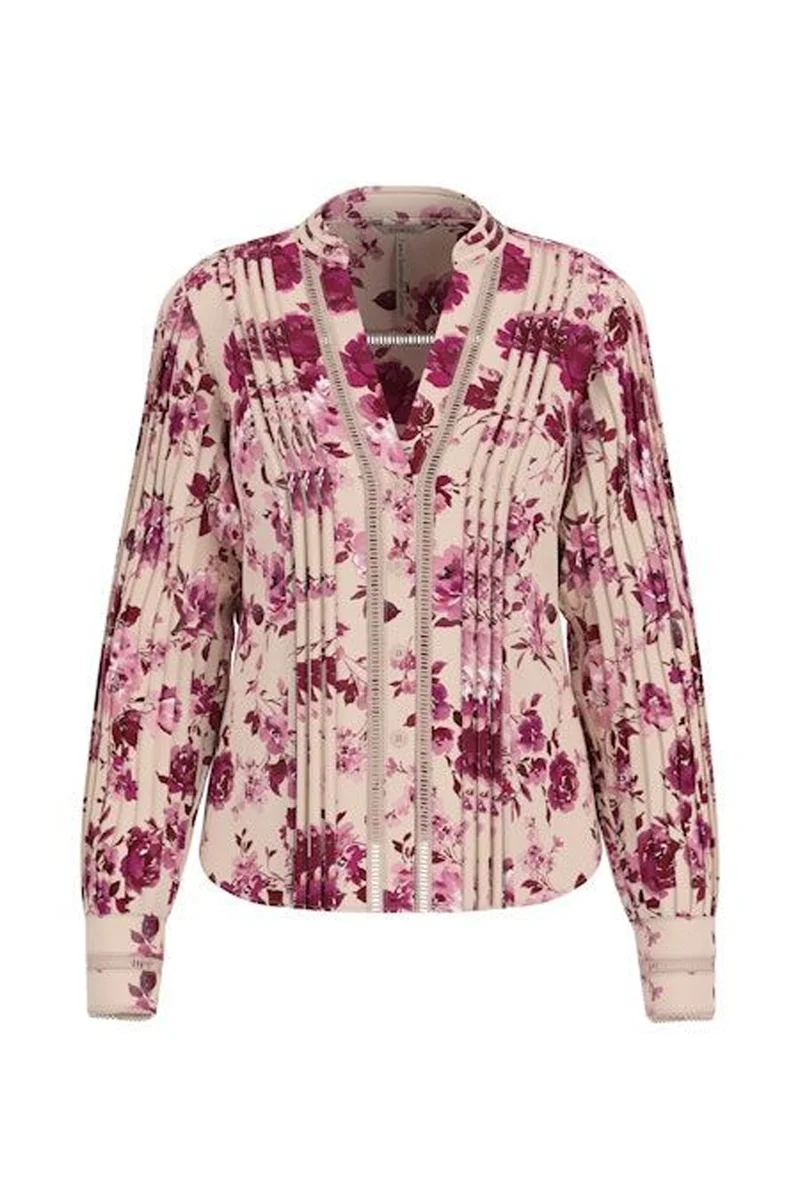 Guess Yeni Josette Uzun Kollu Kadın Pembe Gömlek W5RH16WDW82-PM6I