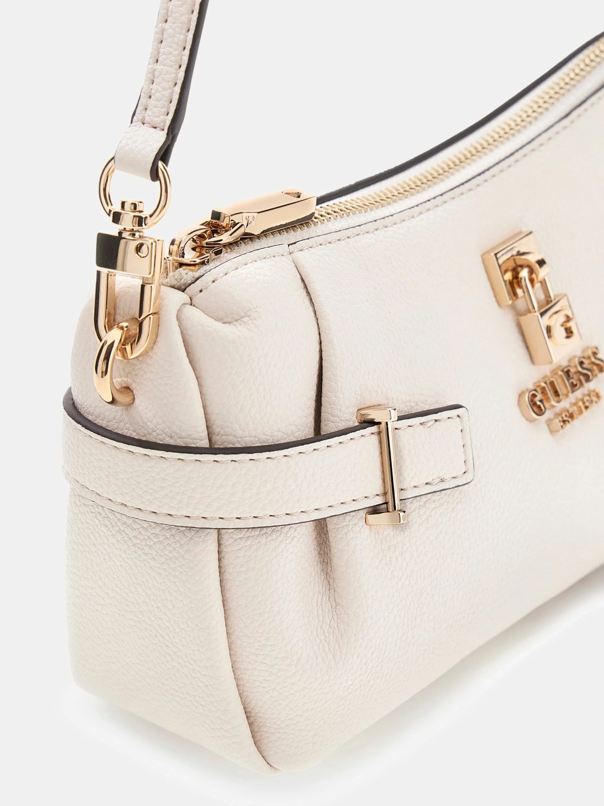 Guess Yesba Mini Üstten Fermuarlı Kadın Beyaz El Çantası HWBG7833720-OFF