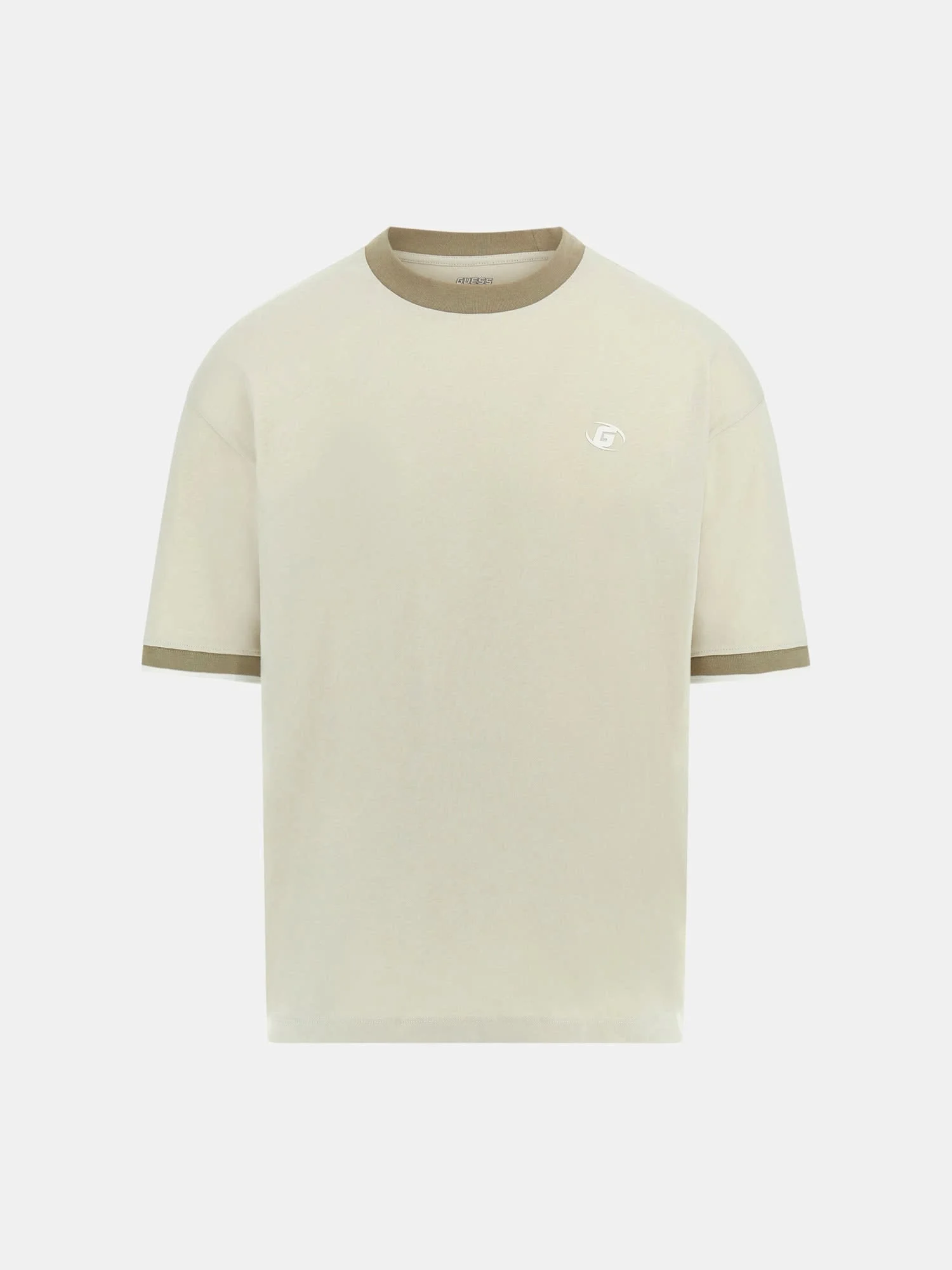 Guess Yuki Erkek Bej Aktif Oversize Fit T-Shirt Z5BI06I3Z14-G9D0