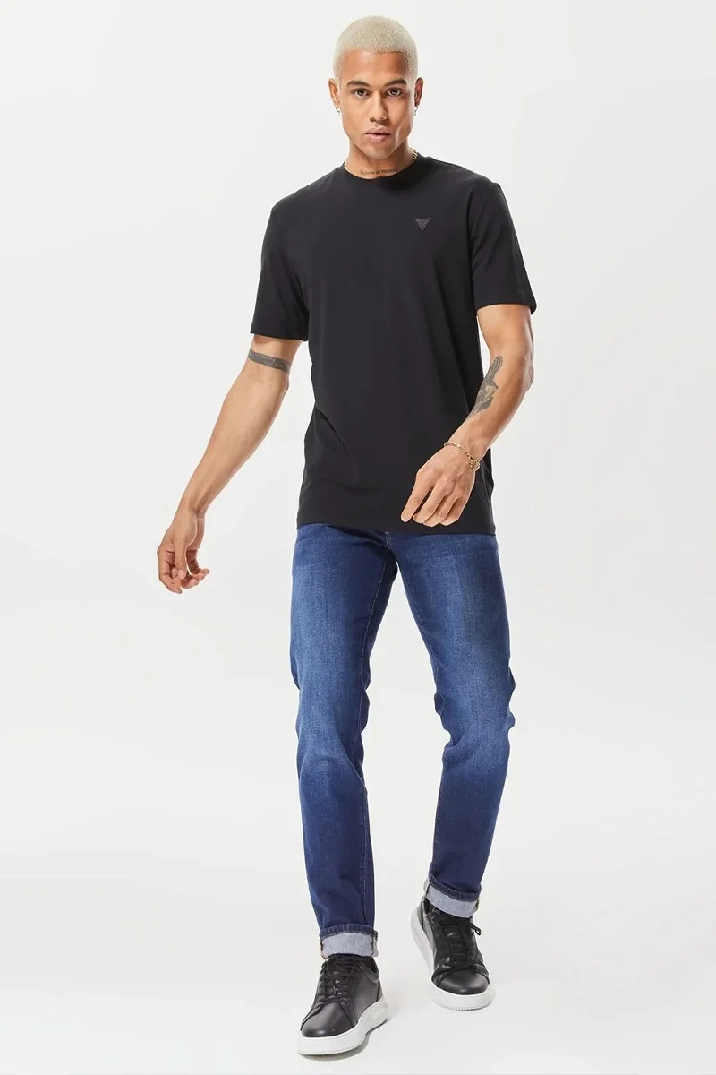 Guess HEDLEY SS T-SHIRT Erkek Siyah T-shirt Z2YI12JR06K-JBLK